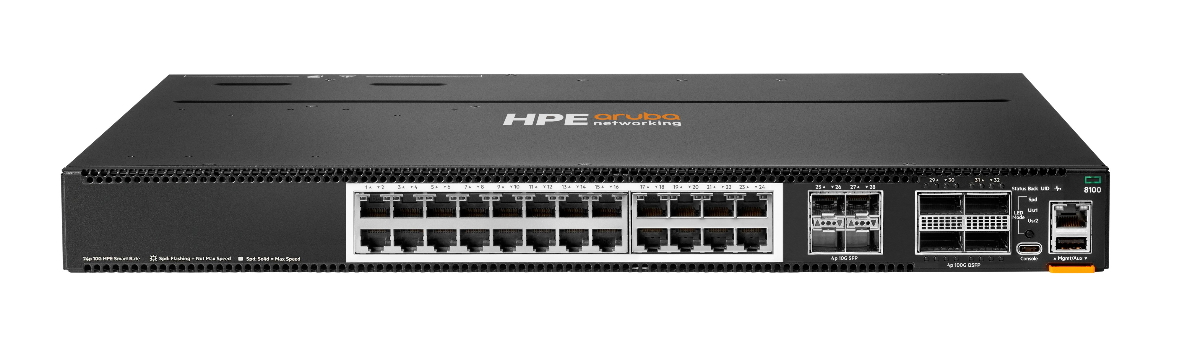 R9W95A - HPE Aruba Networking CX 8100 24x10GBase-T 4x10G SFP+ 4x40/100G QSFP28 Switch