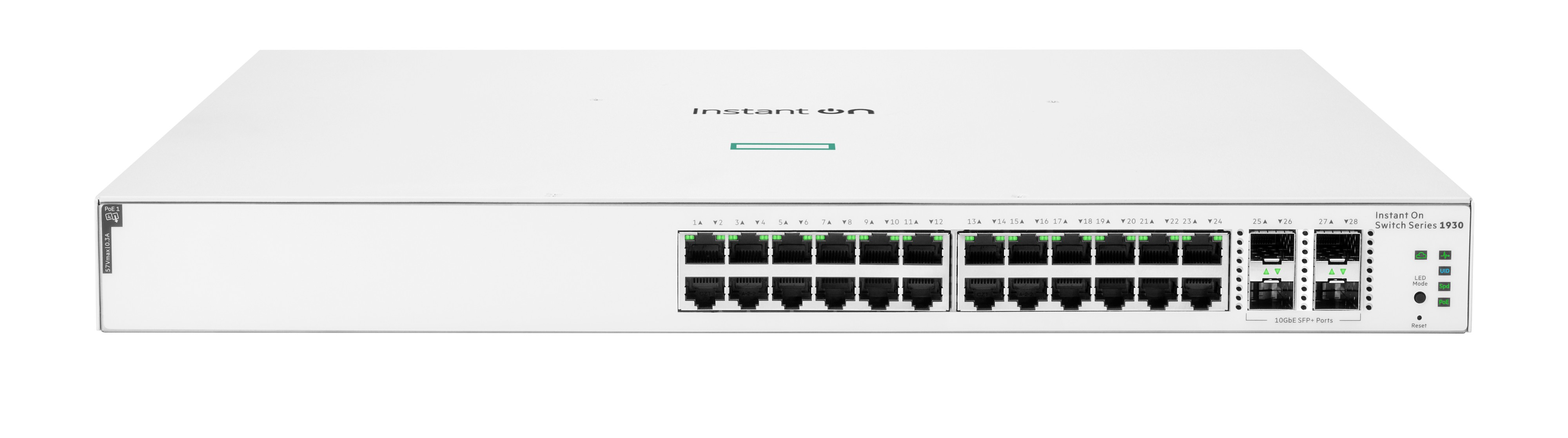 JL684B - HPE Networking Instant On 1930 24G Class4 PoE 4SFP/SFP+ 370W Switch - Switch - L3 - managed - 24 x 10/100/1000 (PoE)
