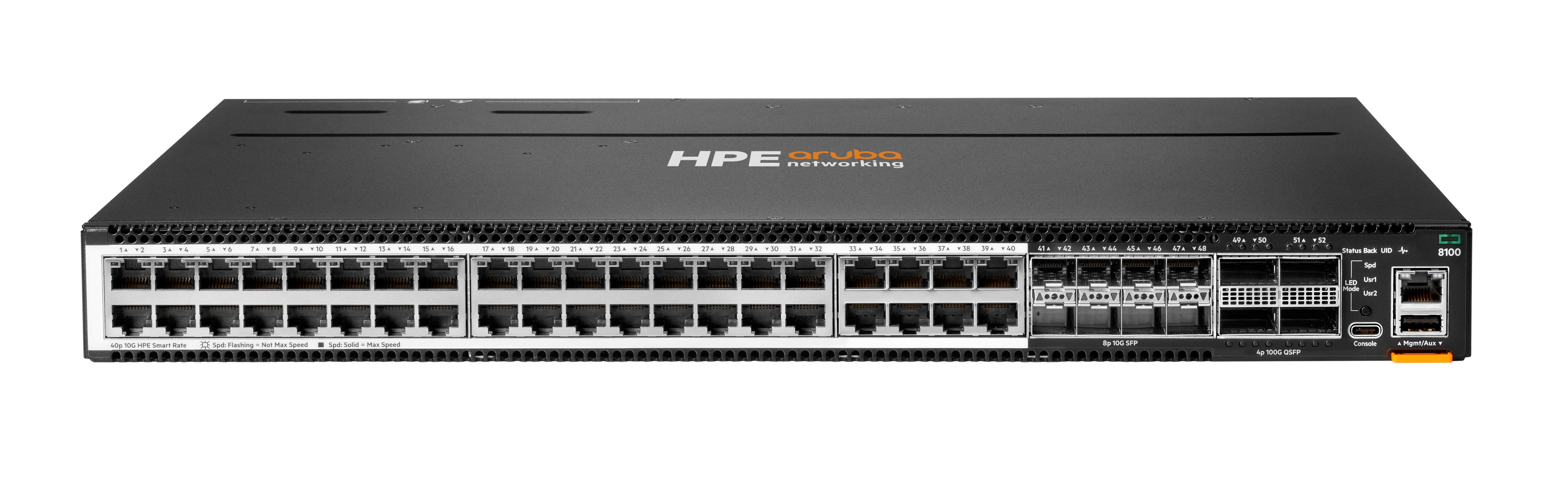 R9W93A - HPE Aruba CX 8100 40x10GBase-T 8x10G SFP+ 4x40/100G QSFP28 Switch