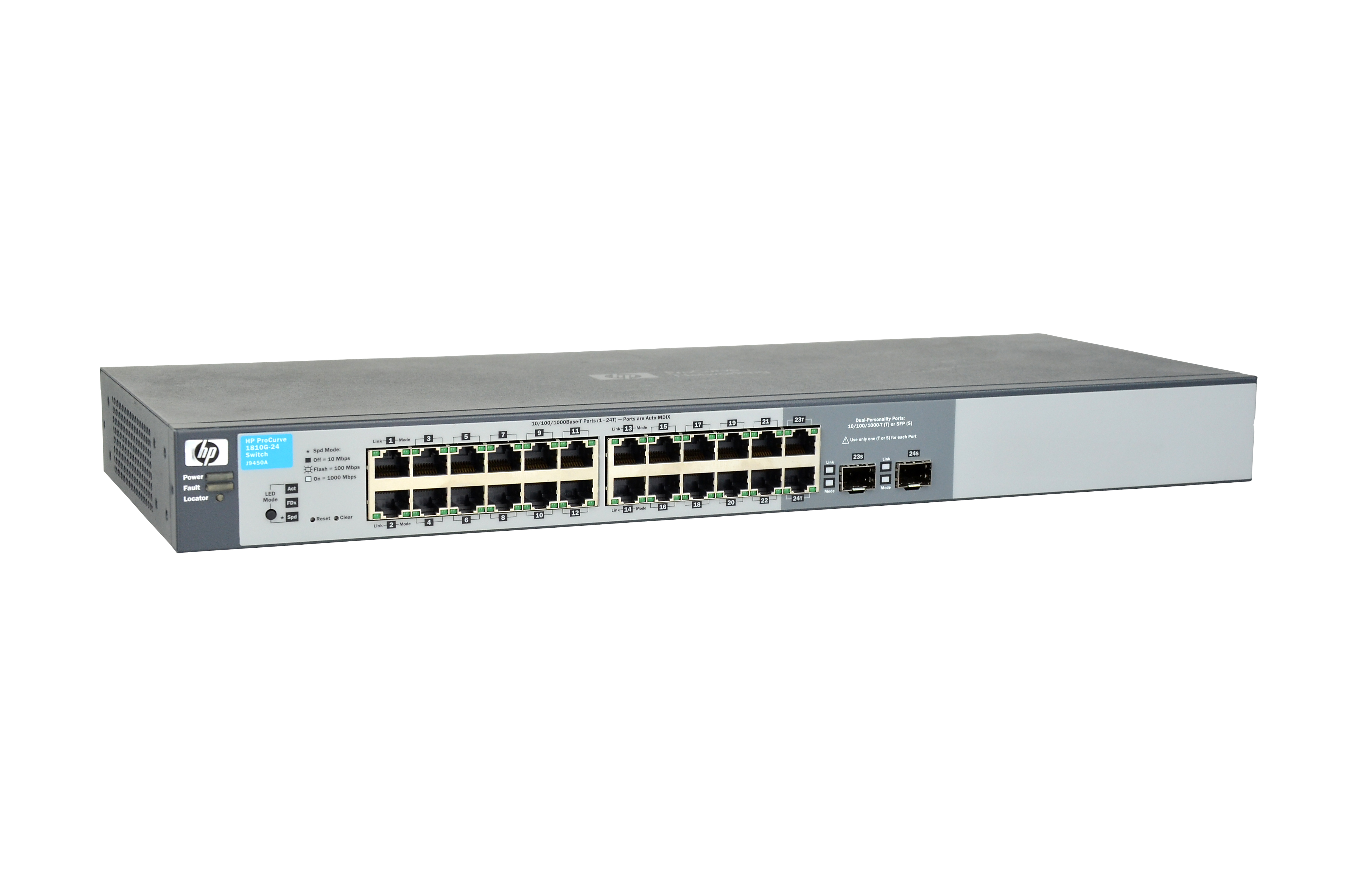 J9450A - HPE 1810-24G Switch - Switch - managed - 24 x 10/100/1000 + 2 x Shared SFP