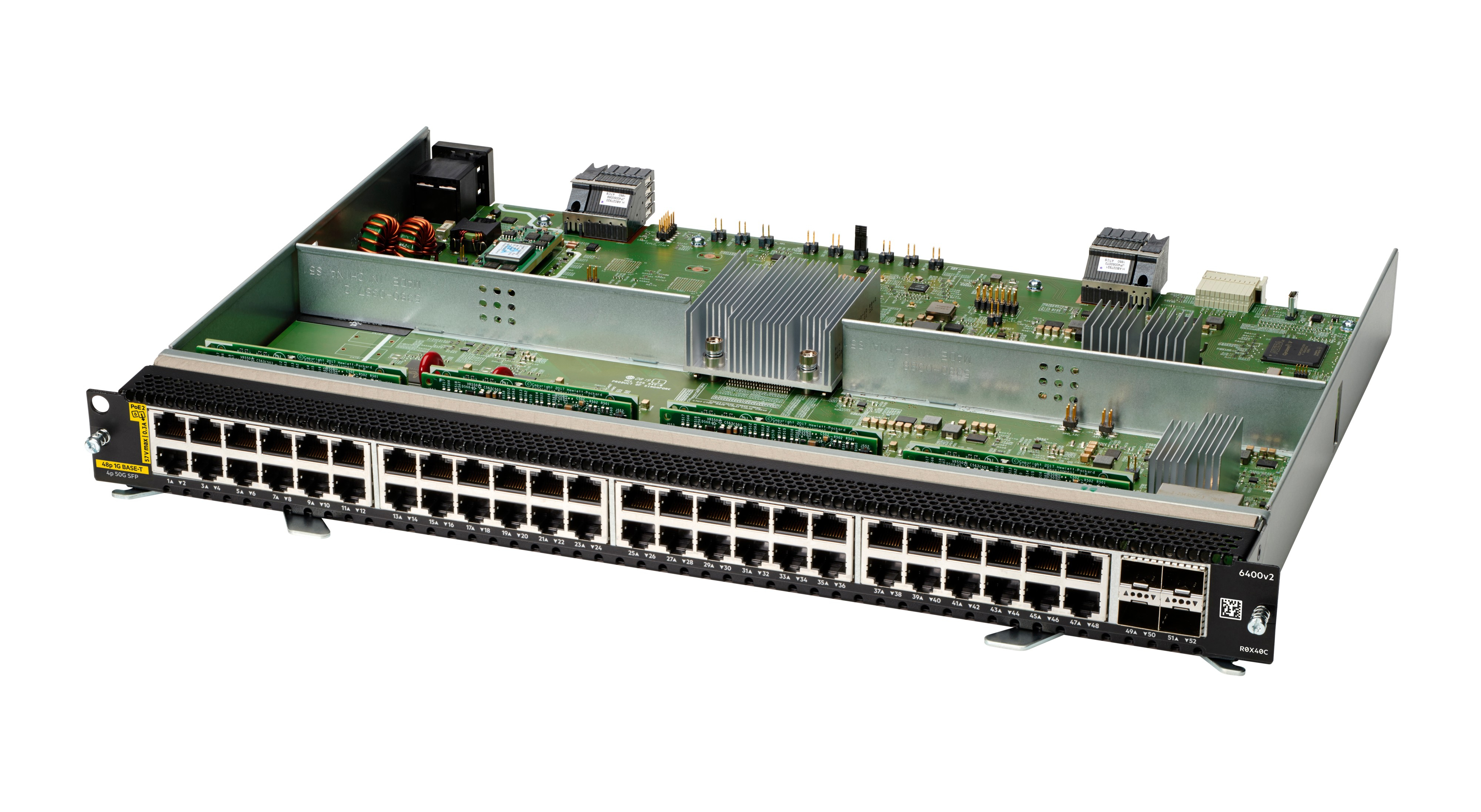 R0X40C - HPE Aruba 6400 48-port 1GbE Class 6 PoE and 4-port SFP56 v2 Module - Switch - L3 - 48 x 10/100/1000 (PoE)