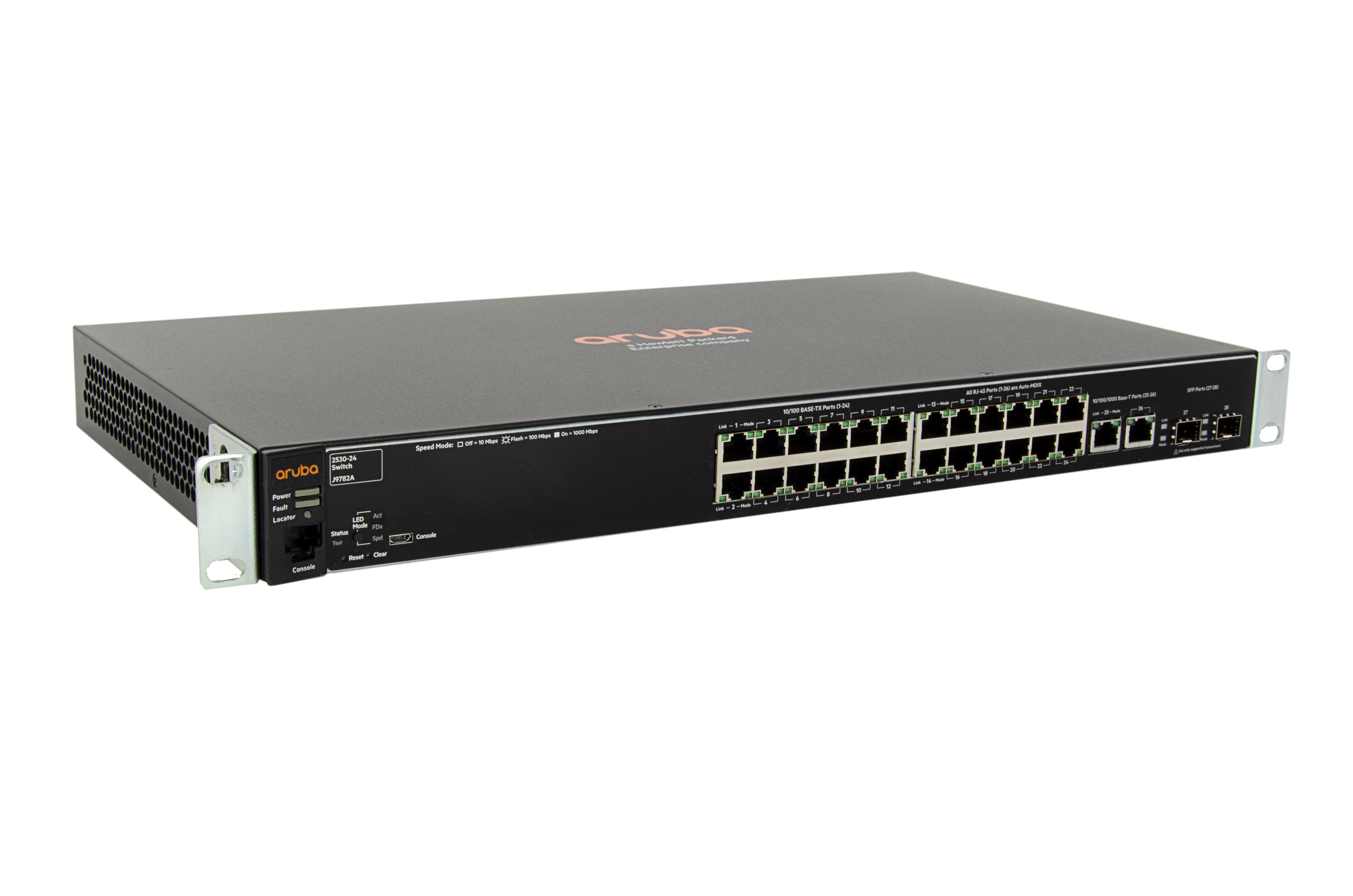 J9782A - HPE Aruba Networking Aruba 2530-24, Managed, L2, Fast Ethernet (10/100), Full duplex, Rack-Einbau, 1U