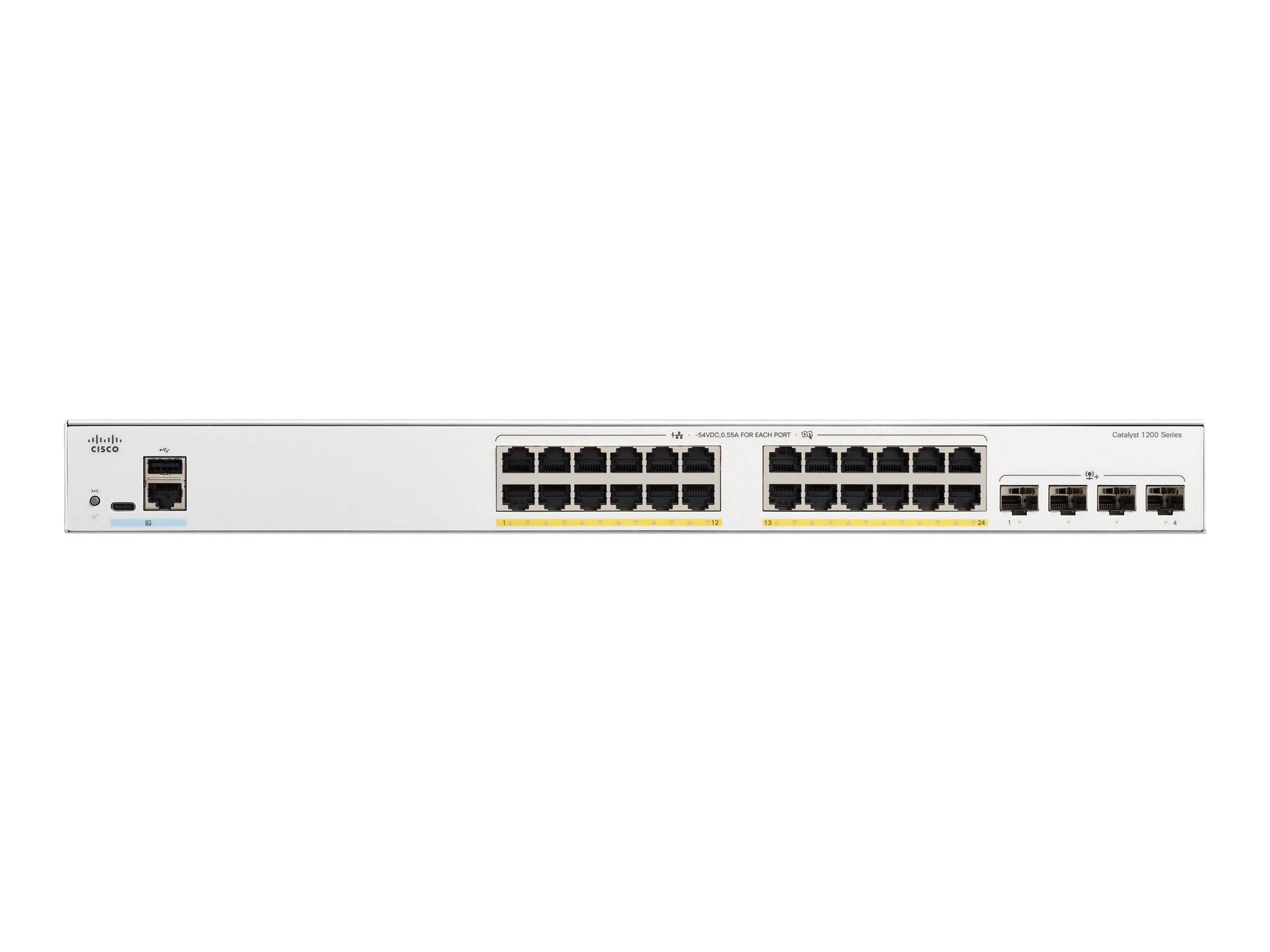 C1200-24P-4X - Conmutador Cisco Catalyst 1200 - 24 puertos - Gestionado L3 - PoE+