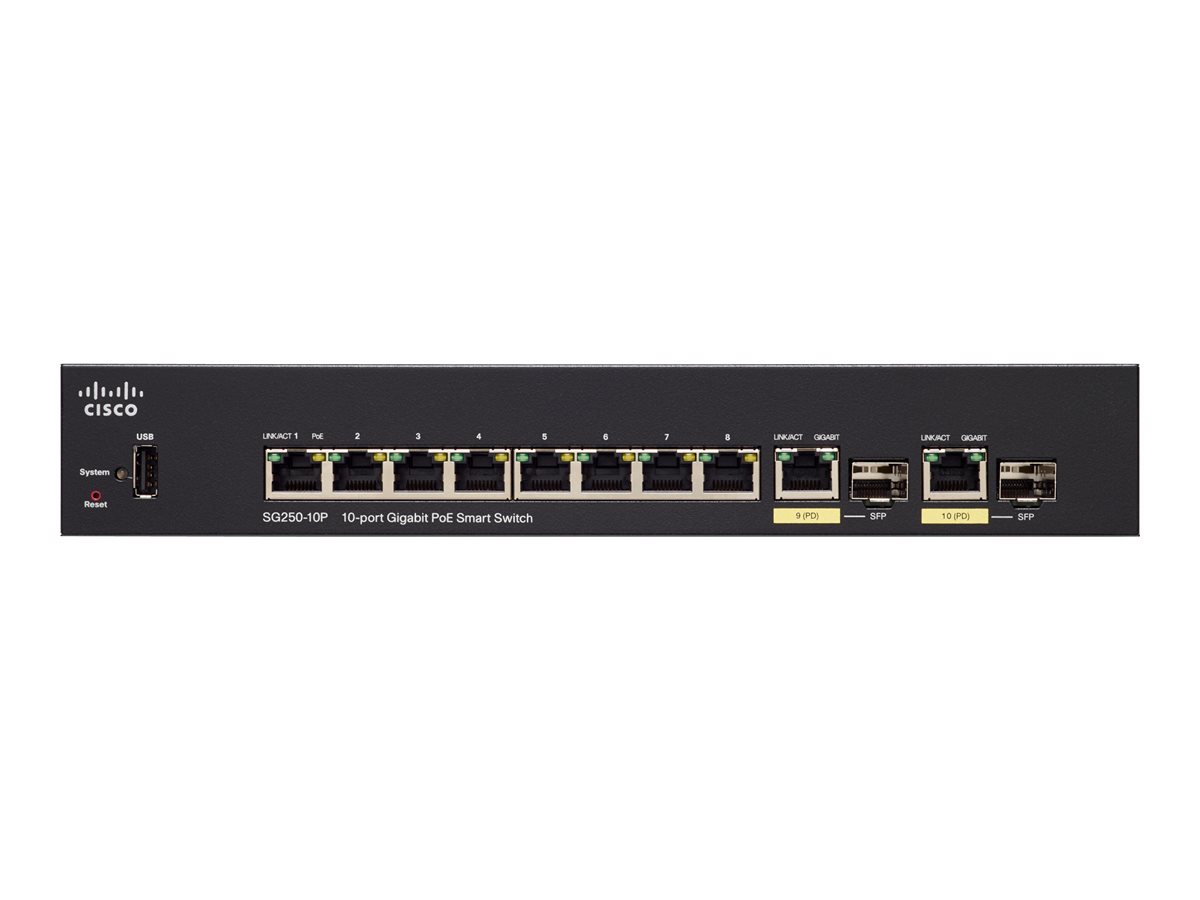 SG250-10P-K9-EU - Switch Cisco Business 250 - 10 porte - PoE+