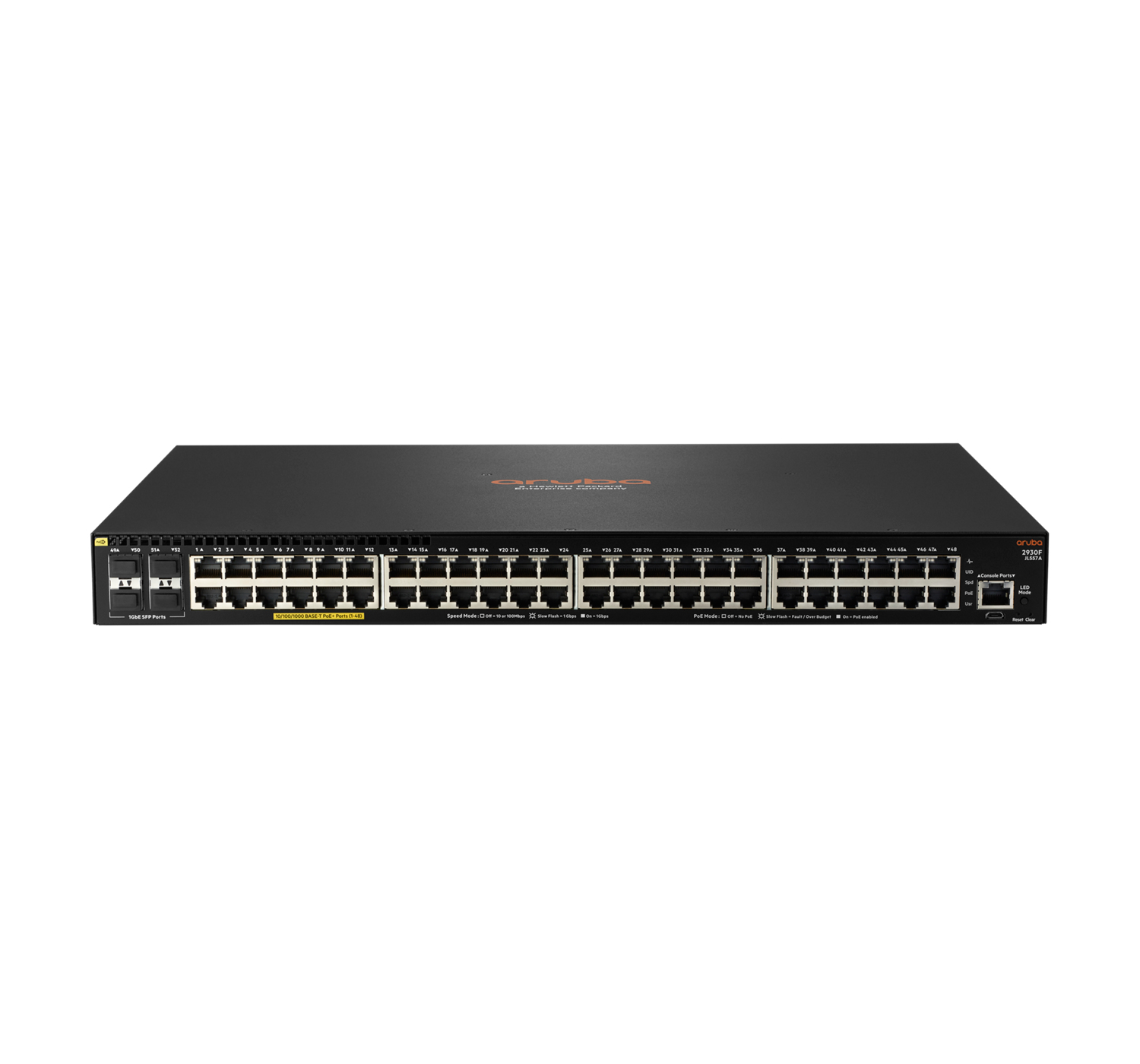 JL557AR#ABB - HPE Aruba 2930F 48G PoE+ 4SFP - Switch - L3 - managed - 48 x 10/100/1000 (PoE+)
