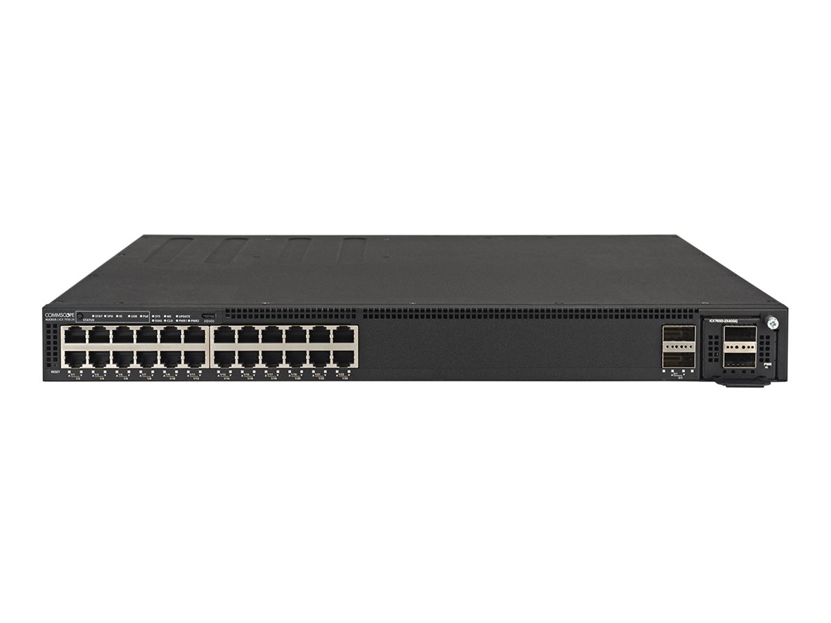 ICX7550-24-E2 - Ruckus ICX 7550-24-E2 - Switch - L3 - managed - 24 x 10/100/1000 + 2 x 40 Gigabit QSFP+ (Uplink/Stacking)