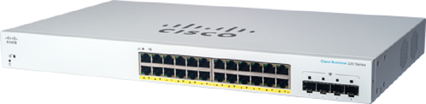 CBS220-24P-4G-BR - Cisco CBS220-24P-4G, Managed, L2, Gigabit Ethernet (10/100/1000), Power over Ethernet (PoE), Rack-Einbau, 1U