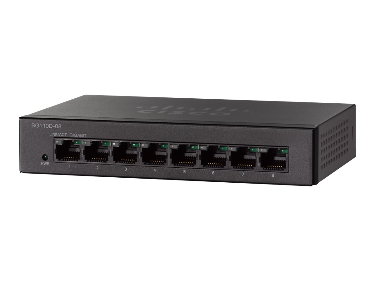 SG110D-08-EU - Cisco SG110D-08 Small Business Switch, unmanaged