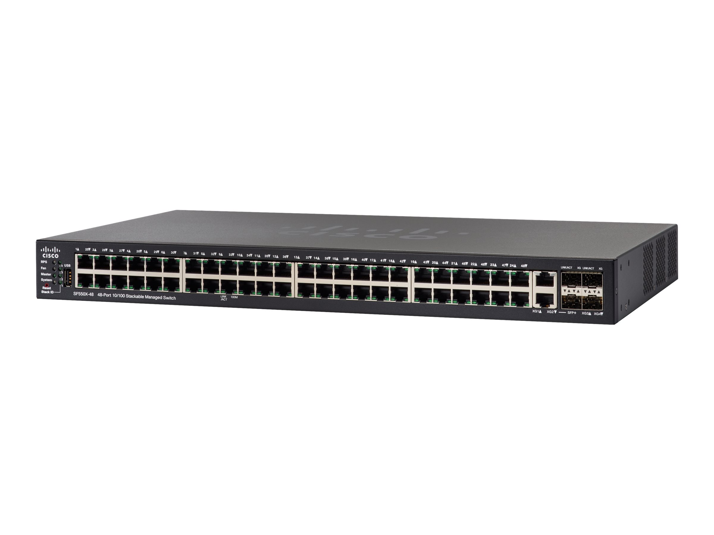 SF550X-48-K9 - Cisco 550X Series SF550X-48 - Switch - L3 - managed - 48 x 10/100 + 2 x 10 Gigabit SFP+ (Uplink)