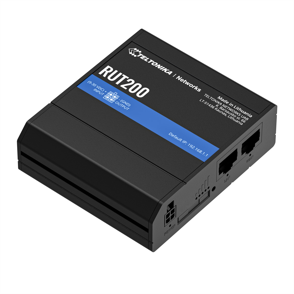 RUT200 – Teltonika RUT200 – Wi-Fi 4 (802.11n) – Ethernet/LAN – 4G – Black – Portable router