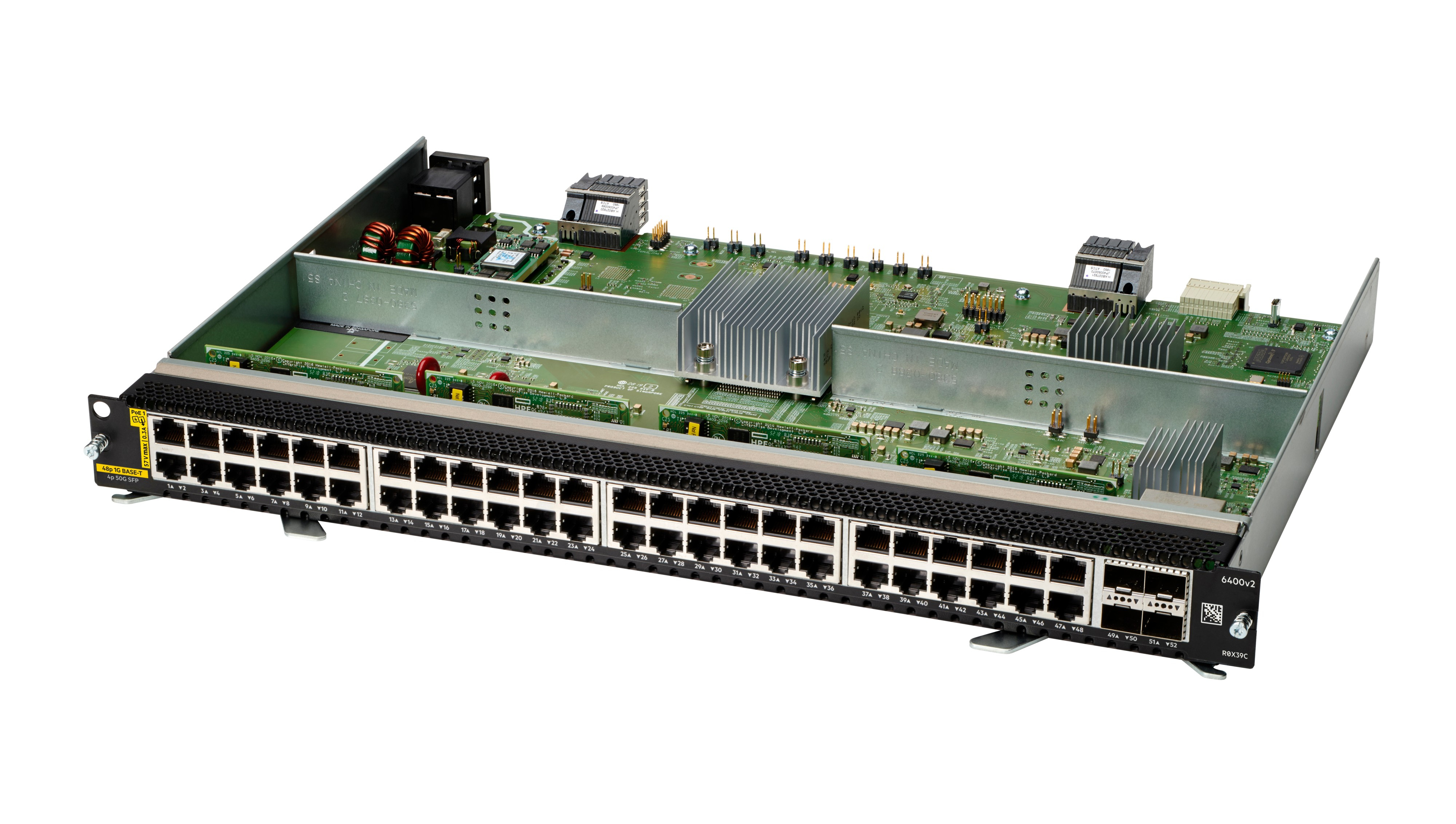 R0X39C - HPE Aruba 6400 48-port 1GbE Class 4 PoE and 4-port SFP56 v2 Module - Switch - L3 - 48 x 10/100/1000 (PoE)