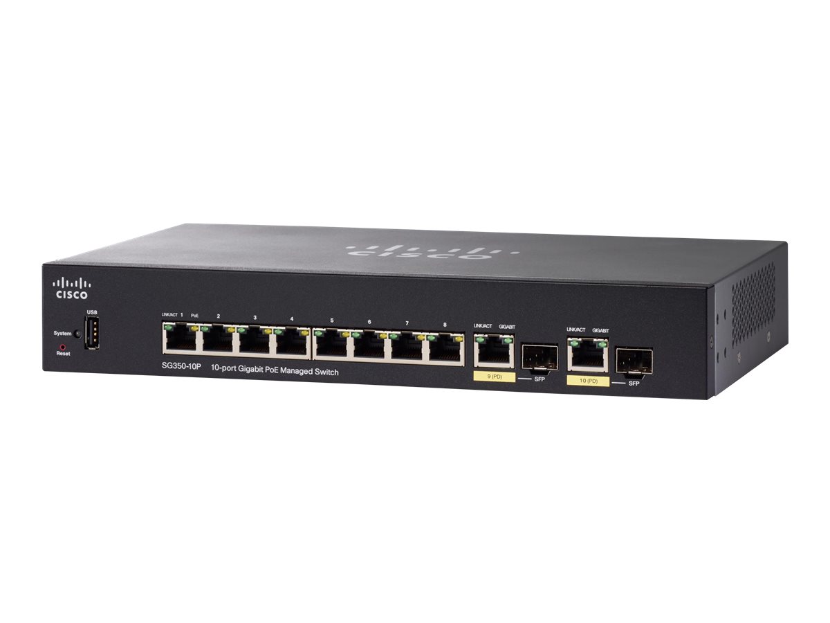 SG350-10P-K9-EU - Commutateur Cisco Business 350 - 10 ports - Géré L3 - PoE+