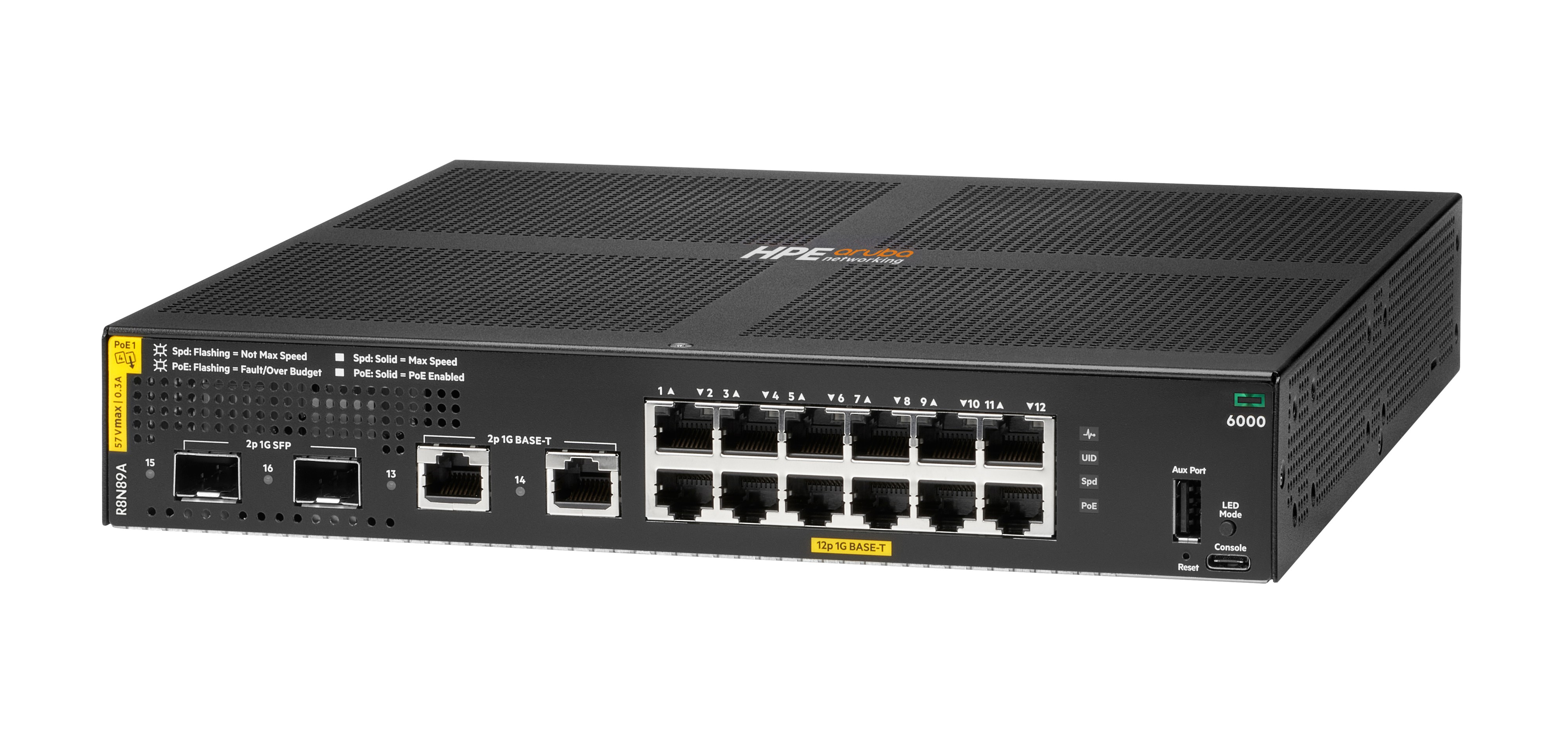 R8N89A - Conmutador HPE Aruba CX 6000 - 12 puertos - Gestionado de capa 2 - PoE+