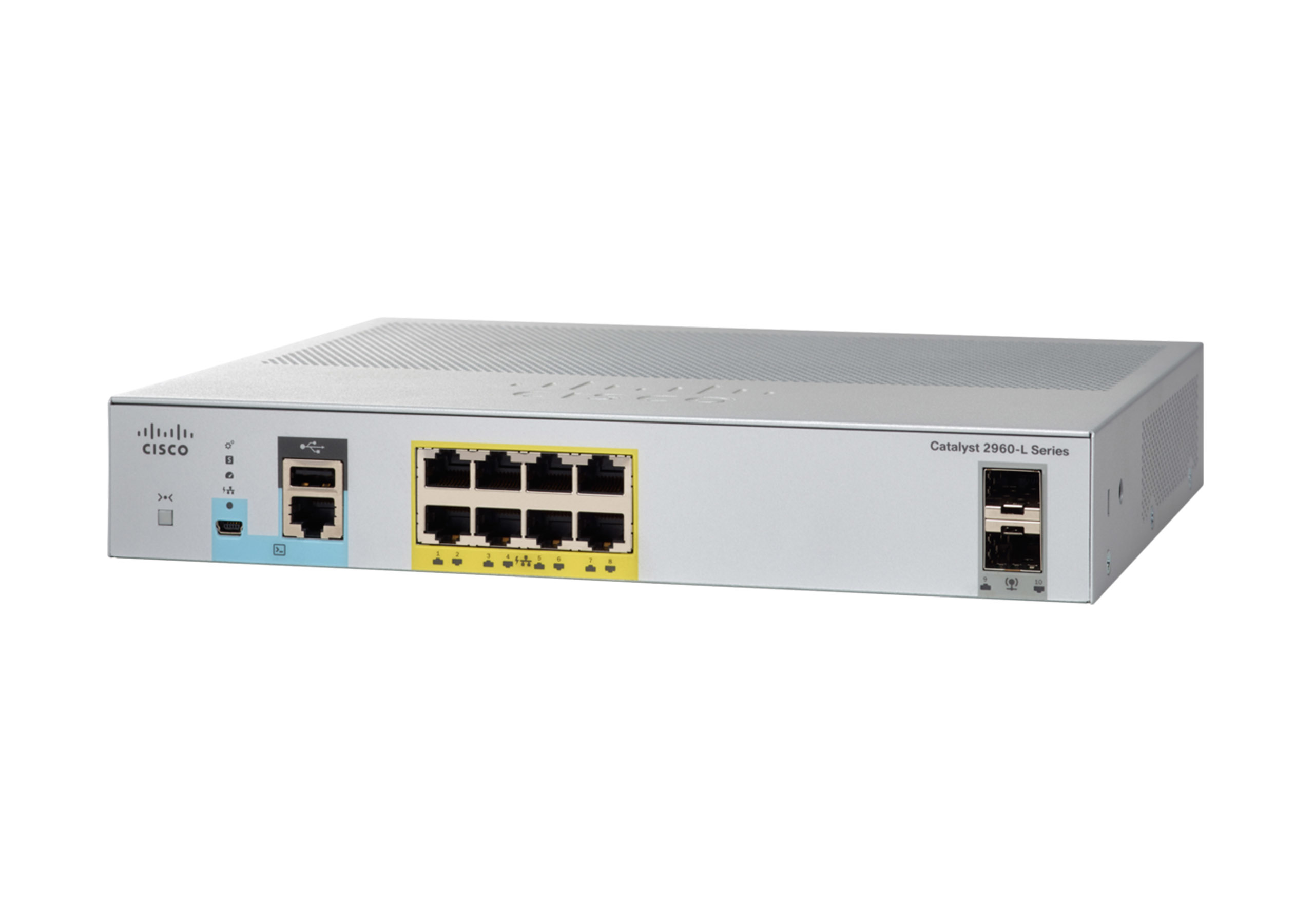 WS-C2960L-SM-8TS - Cisco Catalyst Switch L3 Smart 8x 10/100/1000 + 2x Gigabit SFP Uplink