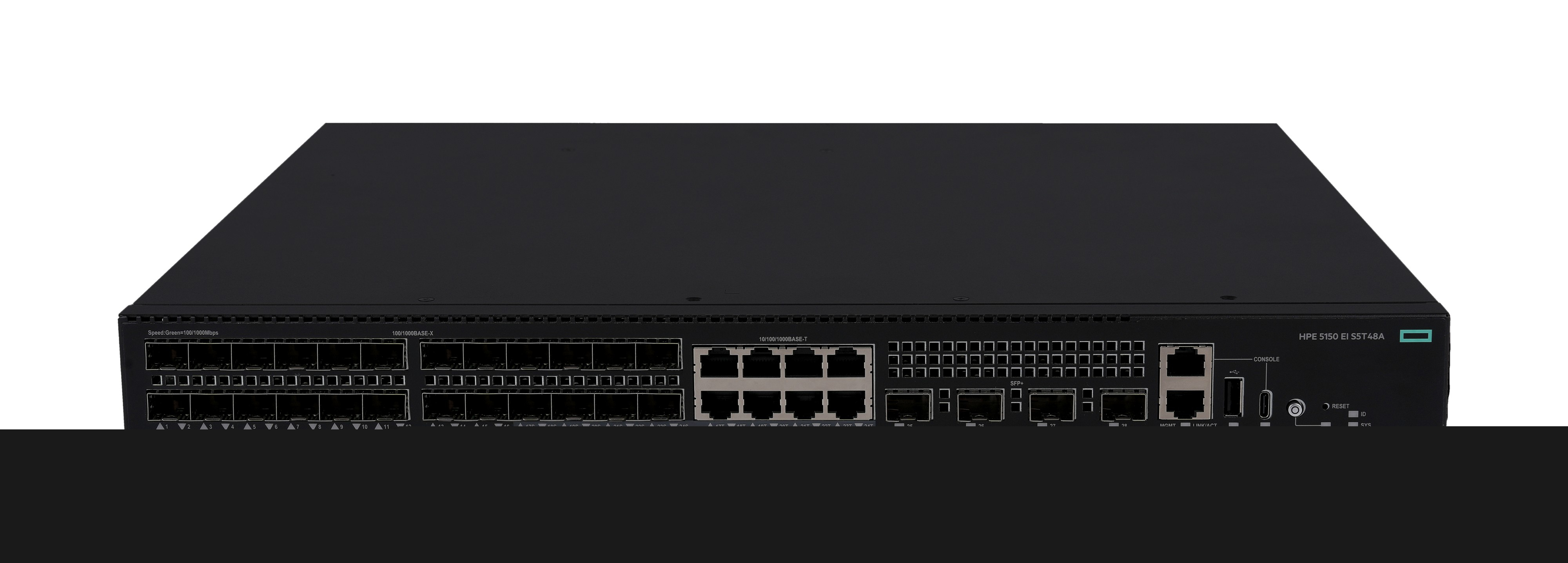 S5T48A - HPE Networking Comware 5150EI 24p SFP 1G 8p 10M/100M/1G Combo 4p SFP+ 1G/10G Switch - Switch - L3 - managed - 24 x 100/1000Base-X SFP + 8 x 10/100/1000Base-T + 4 x 1 Gigabit / 10 Gigabit SFP+ (Uplink / Stacking)