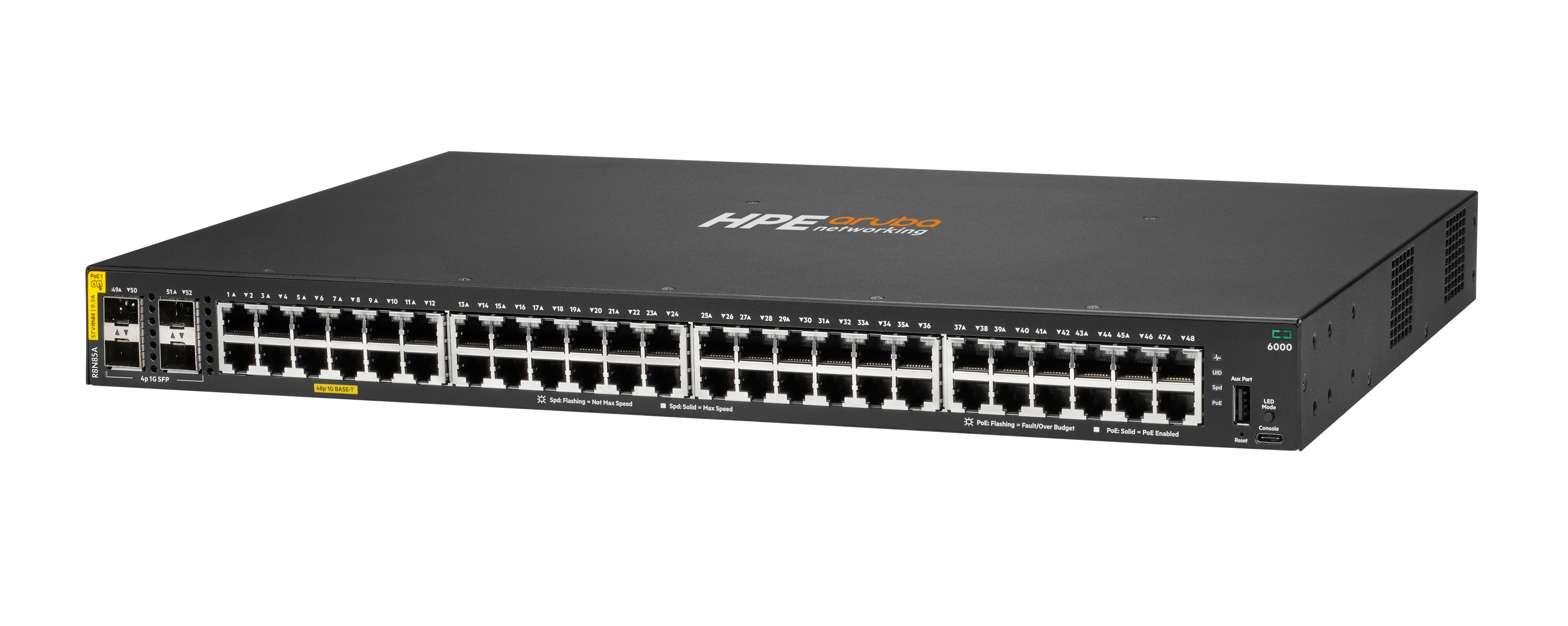 R8N85A - Conmutador HPE Aruba CX 6000 - 48 puertos - Gestionado de capa 2 - PoE+