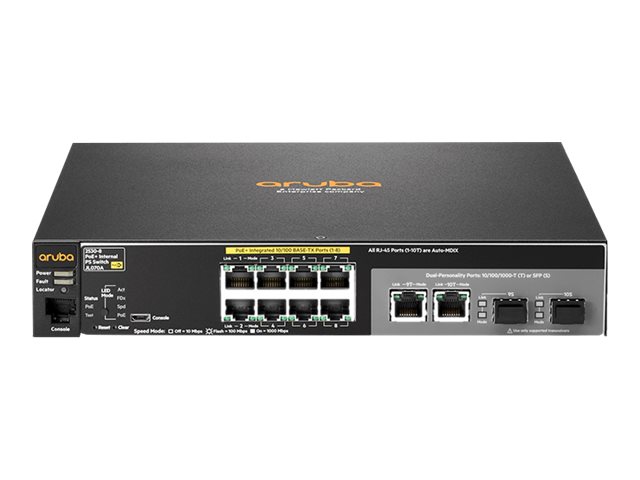 JL070A - HPE Aruba 2530-8-PoE+ Internal Power Supply - Switch - managed - 8 x 10/100 (PoE+)
