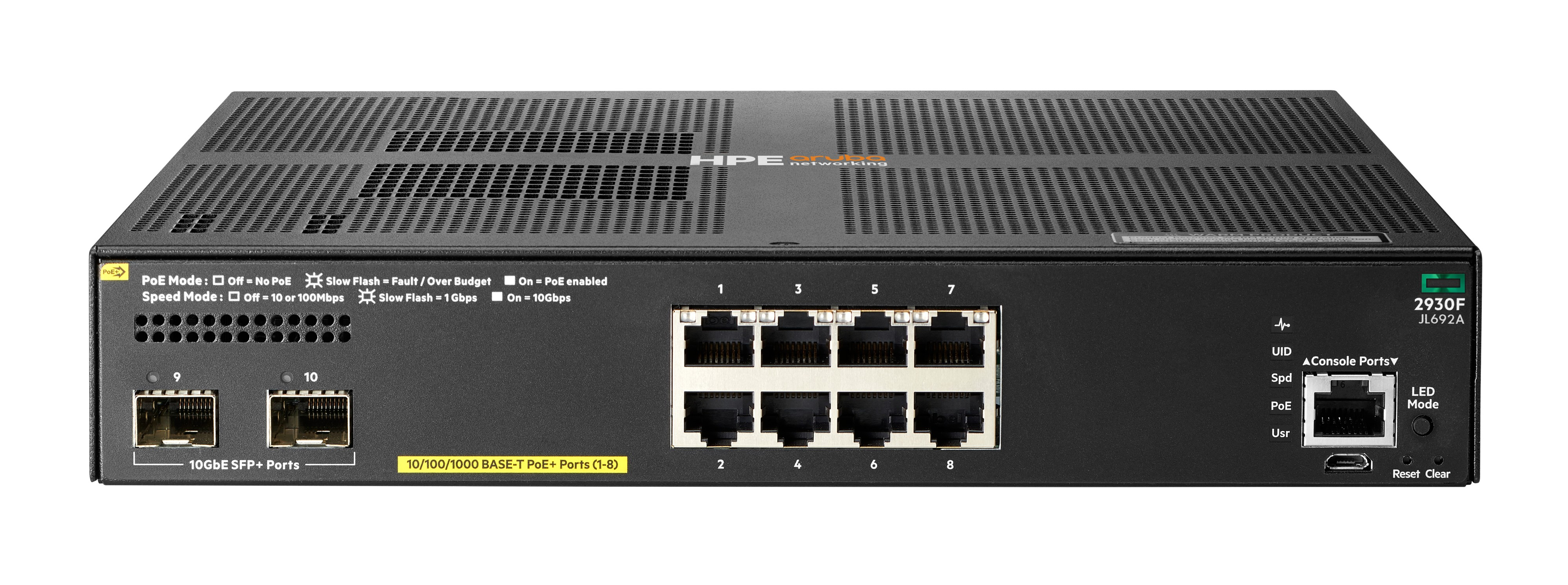 JL692A - Switch HPE Aruba 2930F - 8 puertos - Gestionado L3 - PoE+