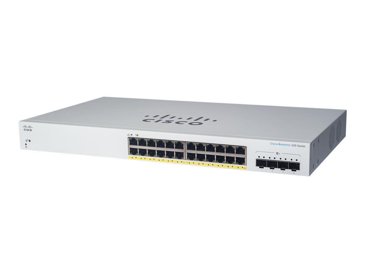 CBS220-24FP-4G-EU - Cisco Business 220 Series Switch, Smart, 24 x 10/100/1000 (PoE+)