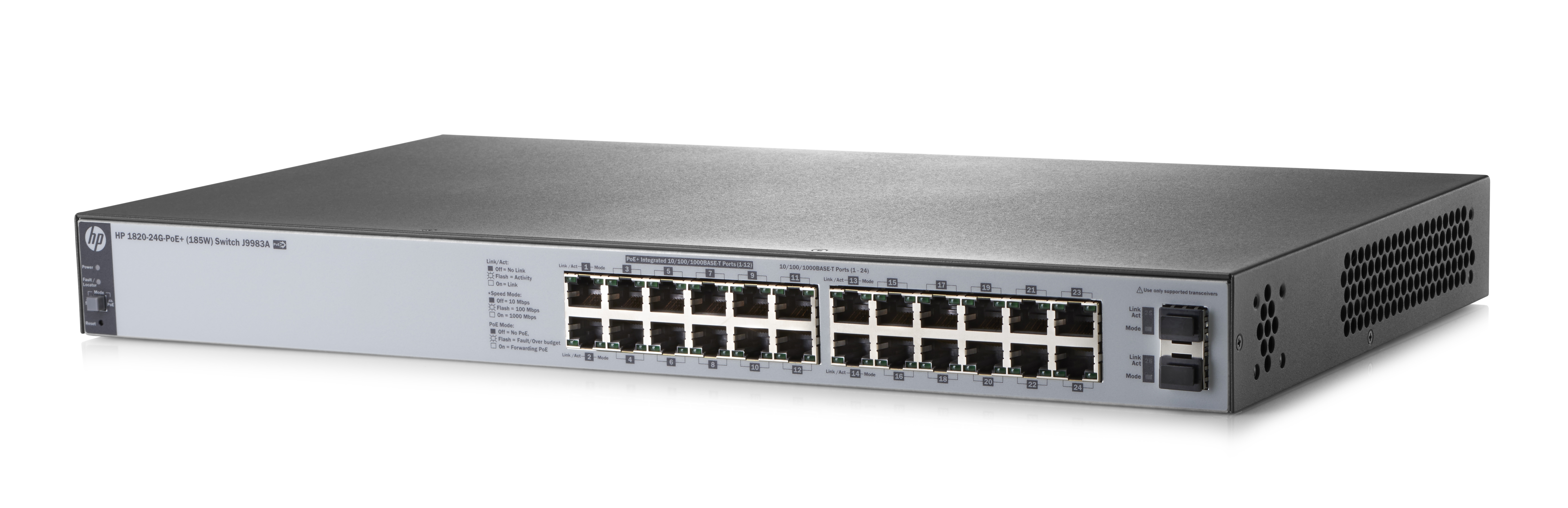 J9983A - HPE 1820-24G-PoE+ (185W) - Switch - managed - 12 x 10/100/1000 (PoE+)