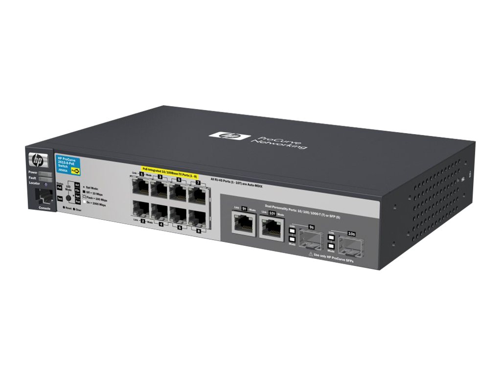 J9565A - HPE Aruba 2615-8-PoE - Switch - managed - 8 x 10/100 + 2 x Kombi-Gigabit-SFP + 2 x 10/100/1000