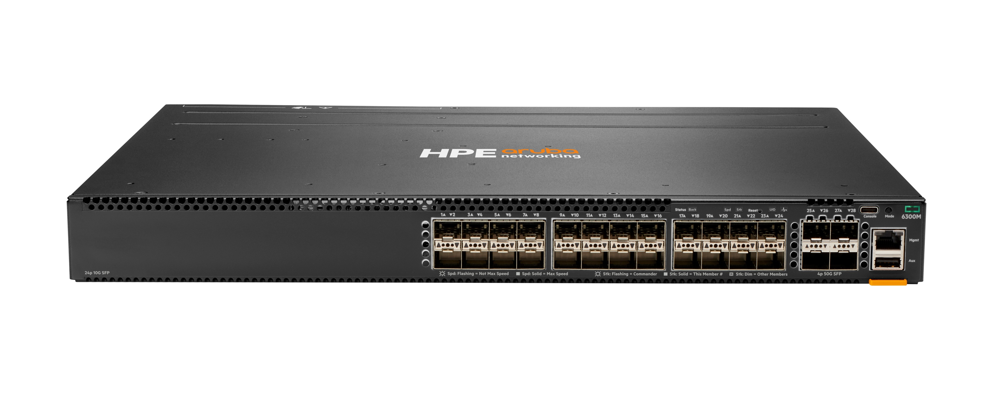 JL658A - HPE Aruba 6300M Switch, L3 managed, 24x 1G/10G SFP+ + 4x 1G/10G/25G/50G SFP56