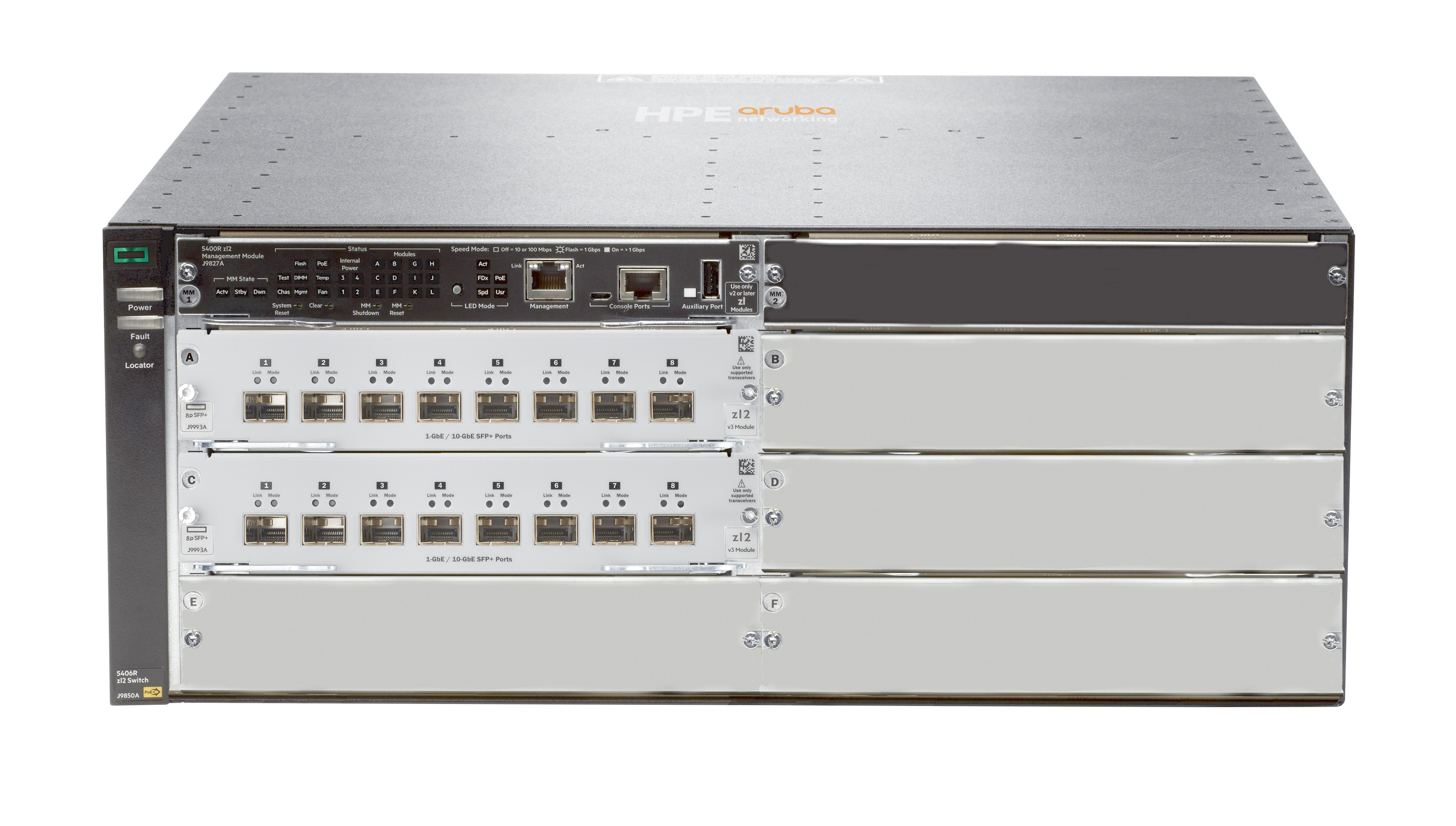JL095A - HPE Aruba 5406R 16-port SFP+ v3 zl2 (No PSU)