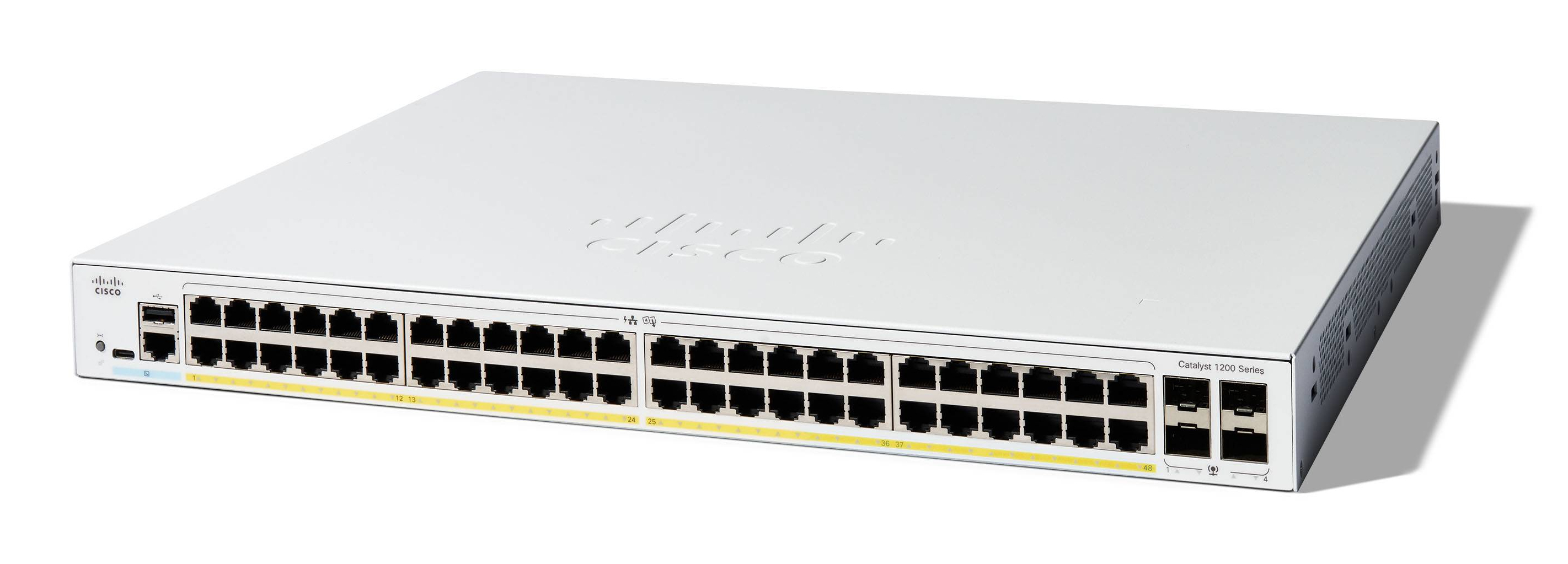 C1200-48P-4G - Conmutador Cisco Catalyst 1200 - 48 puertos - Gestionado de capa 3 - PoE+