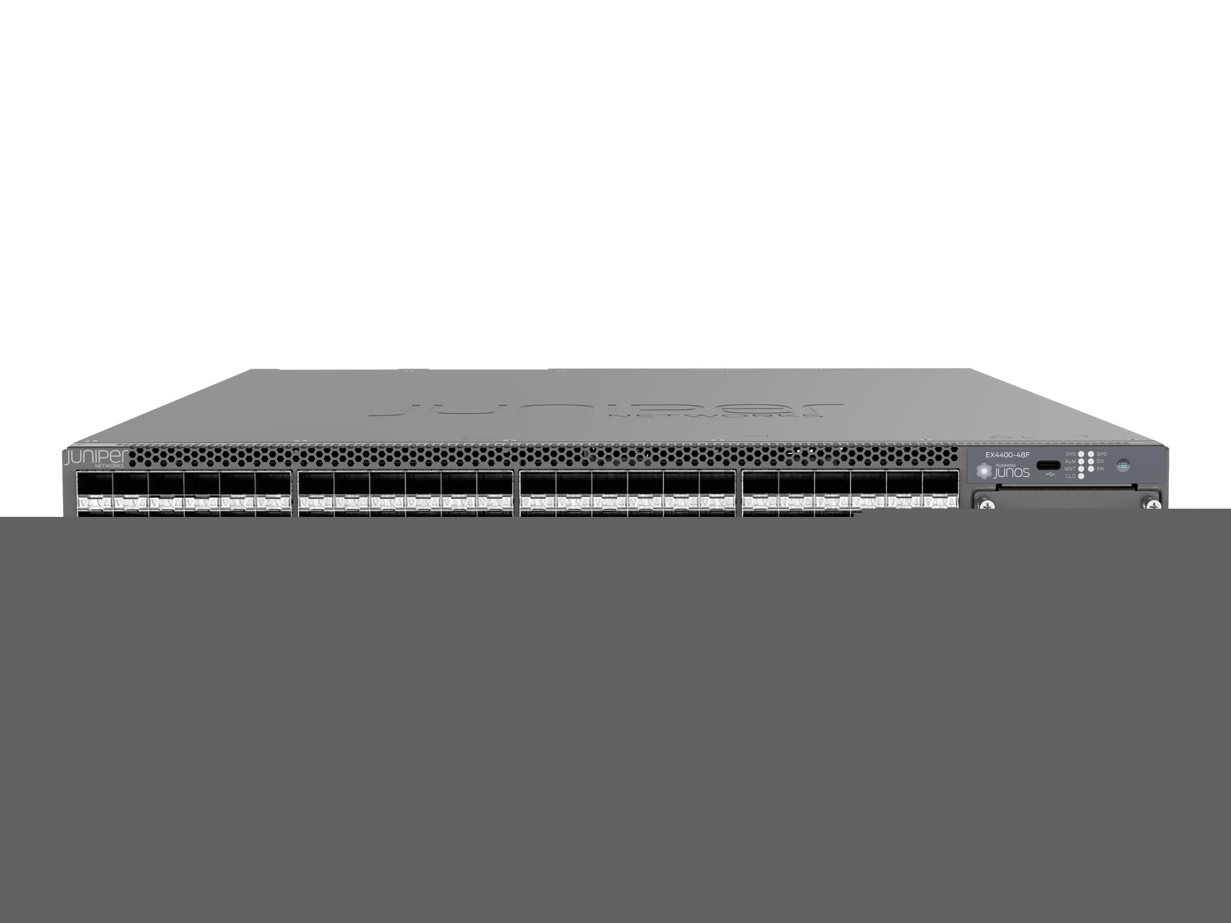EX4400-48F - Juniper EX Series EX4400-48F - Switch - L3 - managed - 12 x 1/10GBase-X SFP+ + 36 x 1000Base-X SFP + 2 x 100 Gigabit (Stacking)