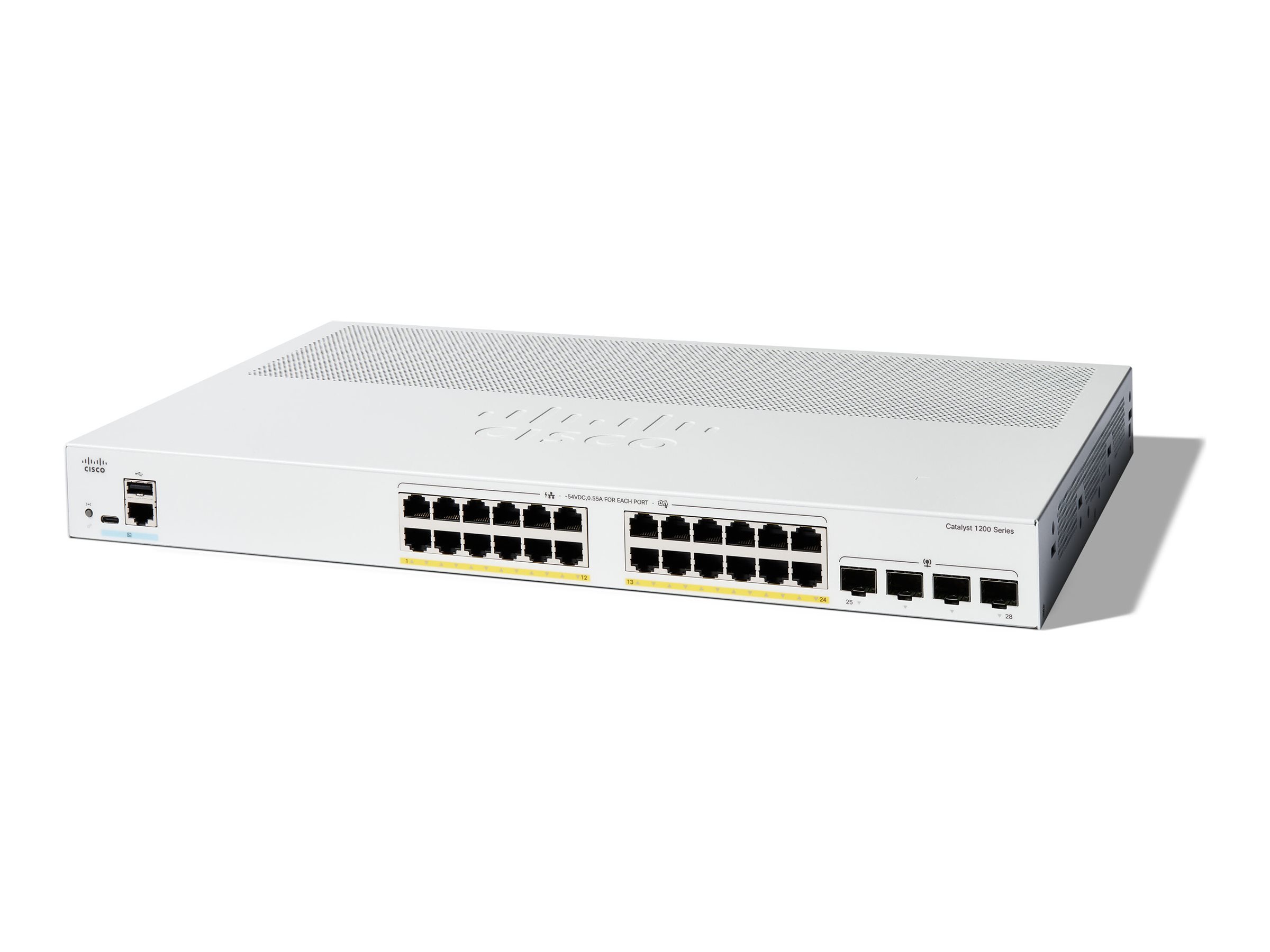 C1200-24P-4G - Cisco Catalyst 1200 L3 Smart Switch, 24x 10/100/1000Base-T + 4x 10Gb SFP+, Rack Mountable, PoE+ (195W)