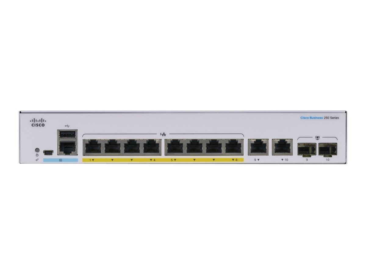 CBS250-8P-E-2G-EU - Switch Cisco Business 250 - 8 porte - Gestito L3 - PoE+
