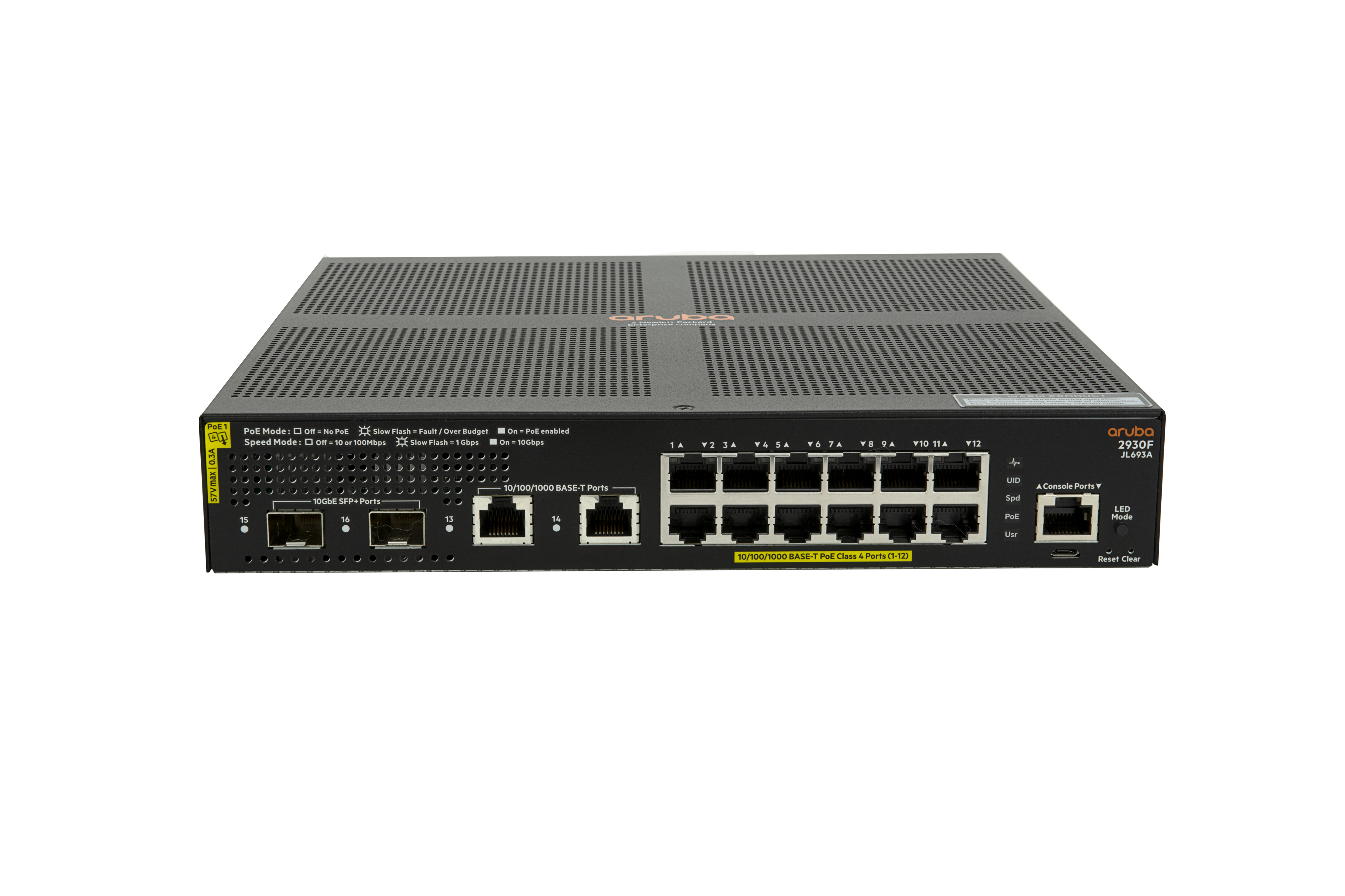JL693A - Switch HPE Aruba 2930F - 12 puertos - Gestionado L3 - PoE+
