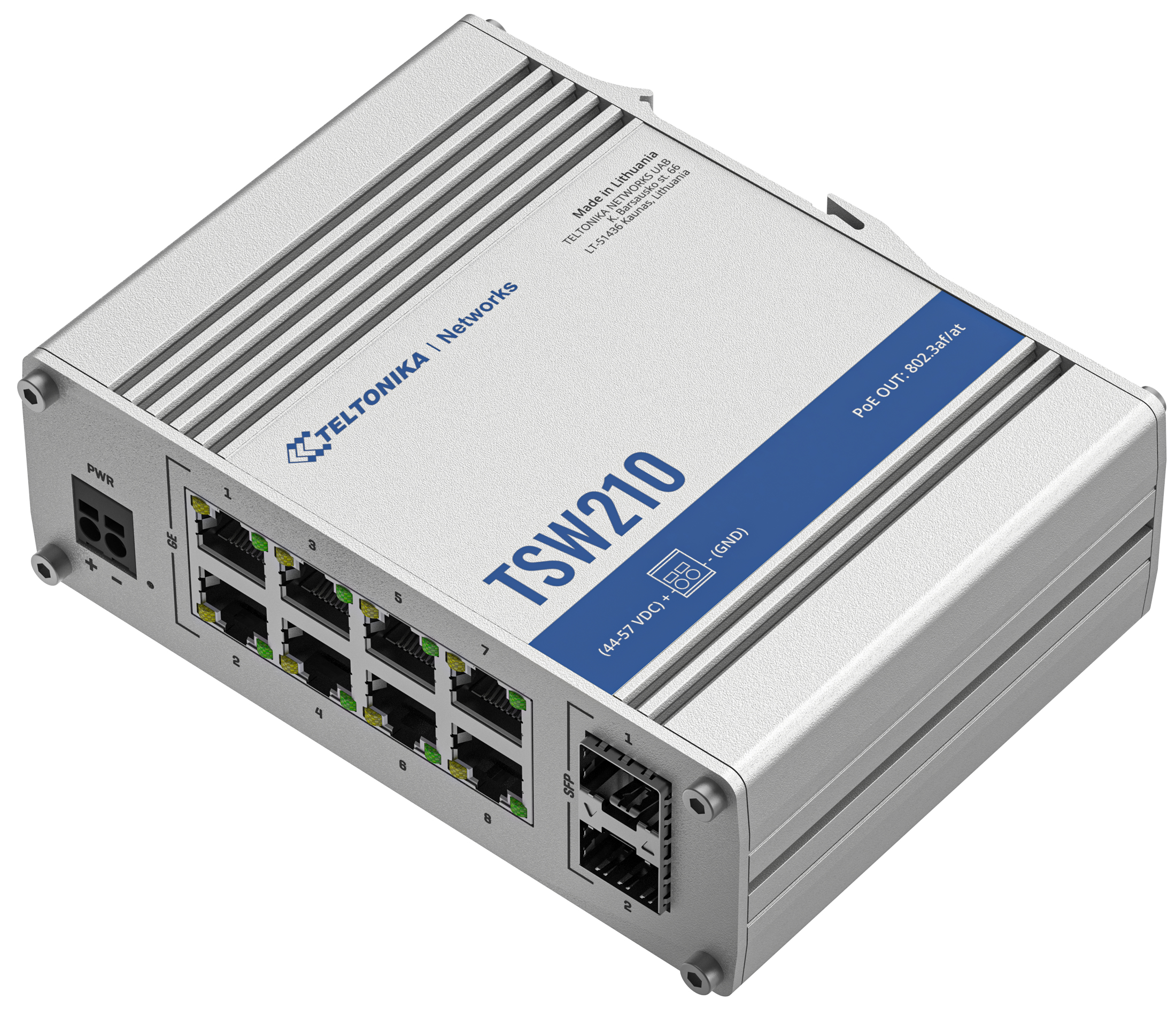 TSW210 - Teltonika TSW210, Unmanaged, Gigabit Ethernet (10/100/1000), Wandmontage