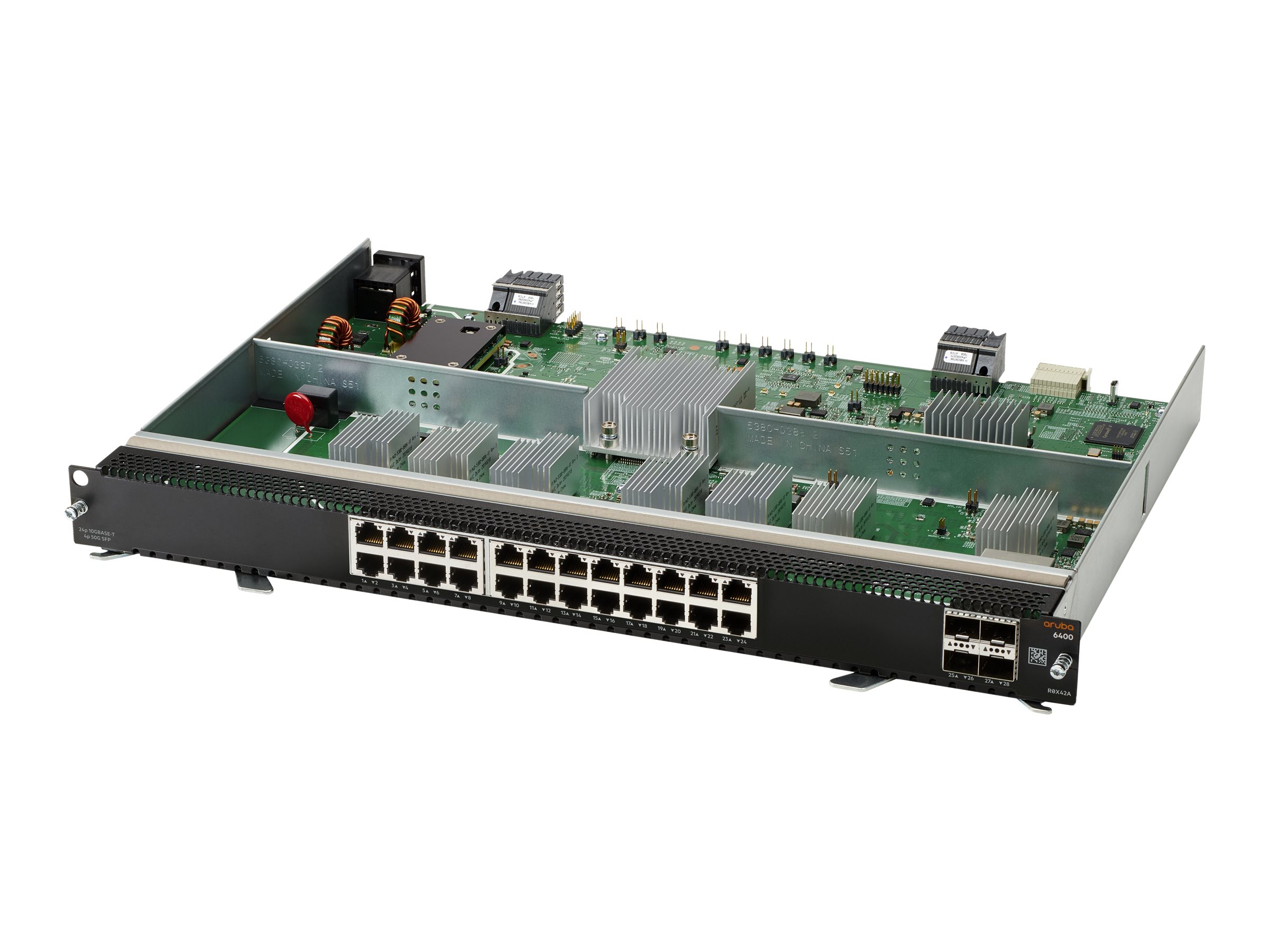 R0X42A - HPE Aruba 6400 - Modulo di espansione - 10Gb Ethernet x 24 + 1Gb Ethernet/10Gb Ethernet/25Gb Ethernet/50Gb Ethernet SFP56 x 4