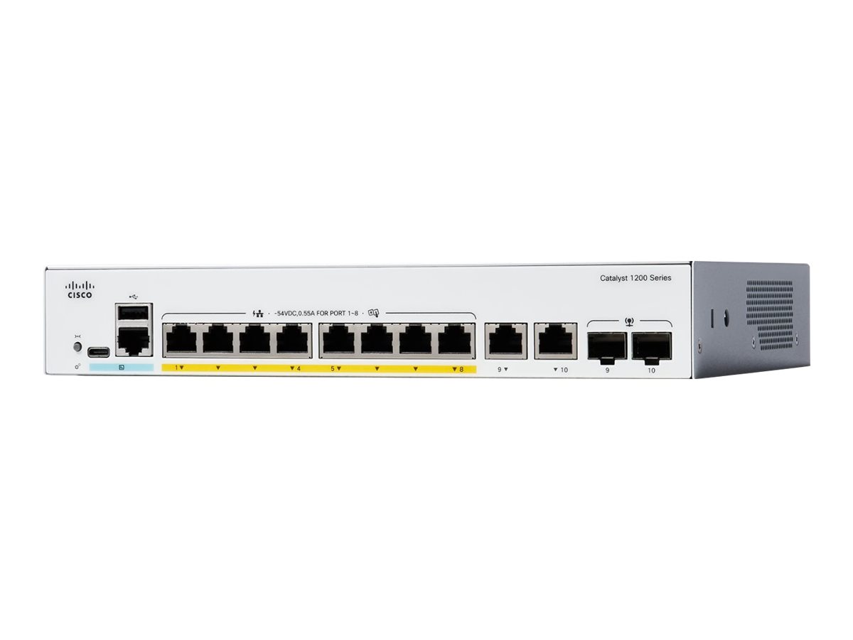 C1200-8FP-2G-OPT - Cisco Catalyst 1200-8FP-2G - Switch - L3 - Smart - 8 x 10/100/1000 (PoE+)