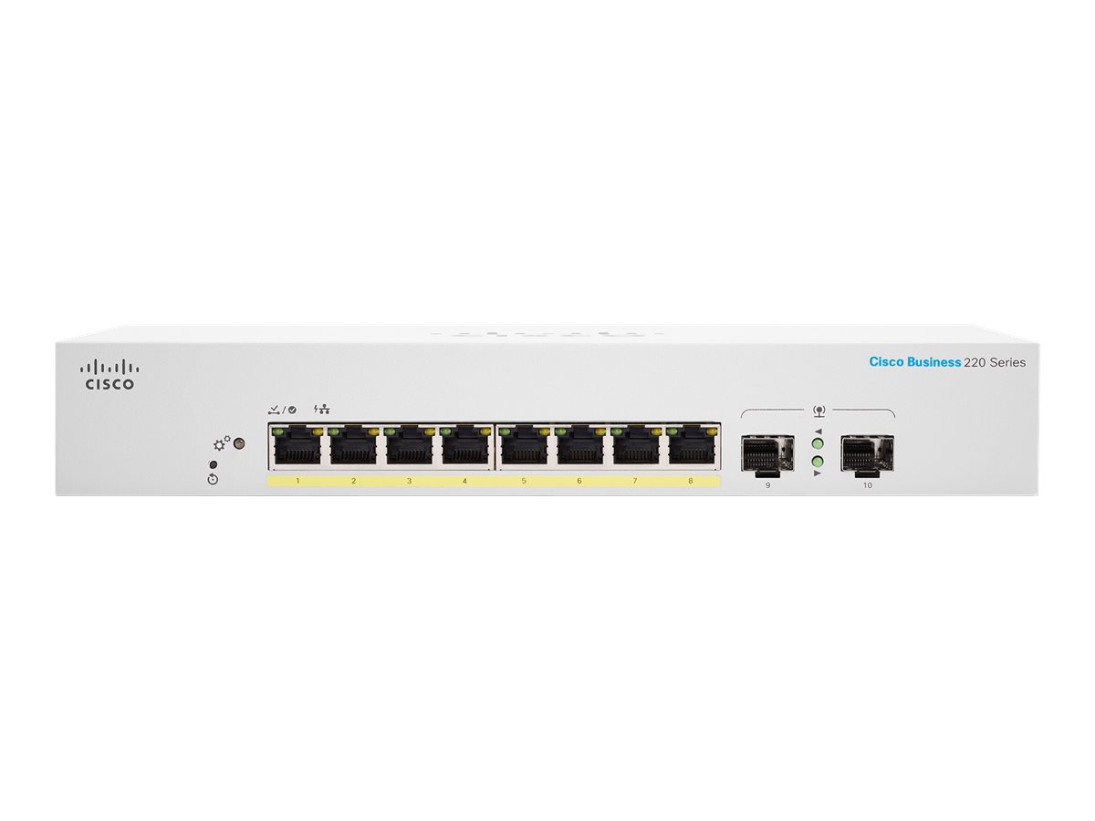 CBS220-8FP-E-2G-EU - Conmutador Cisco Business 220 - 10 puertos - PoE+