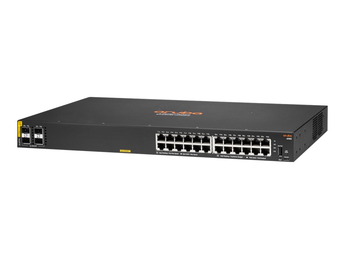 JL677A - Switch HPE Aruba CX 6100 - 28 puertos - Gestionado de capa 3 - PoE+