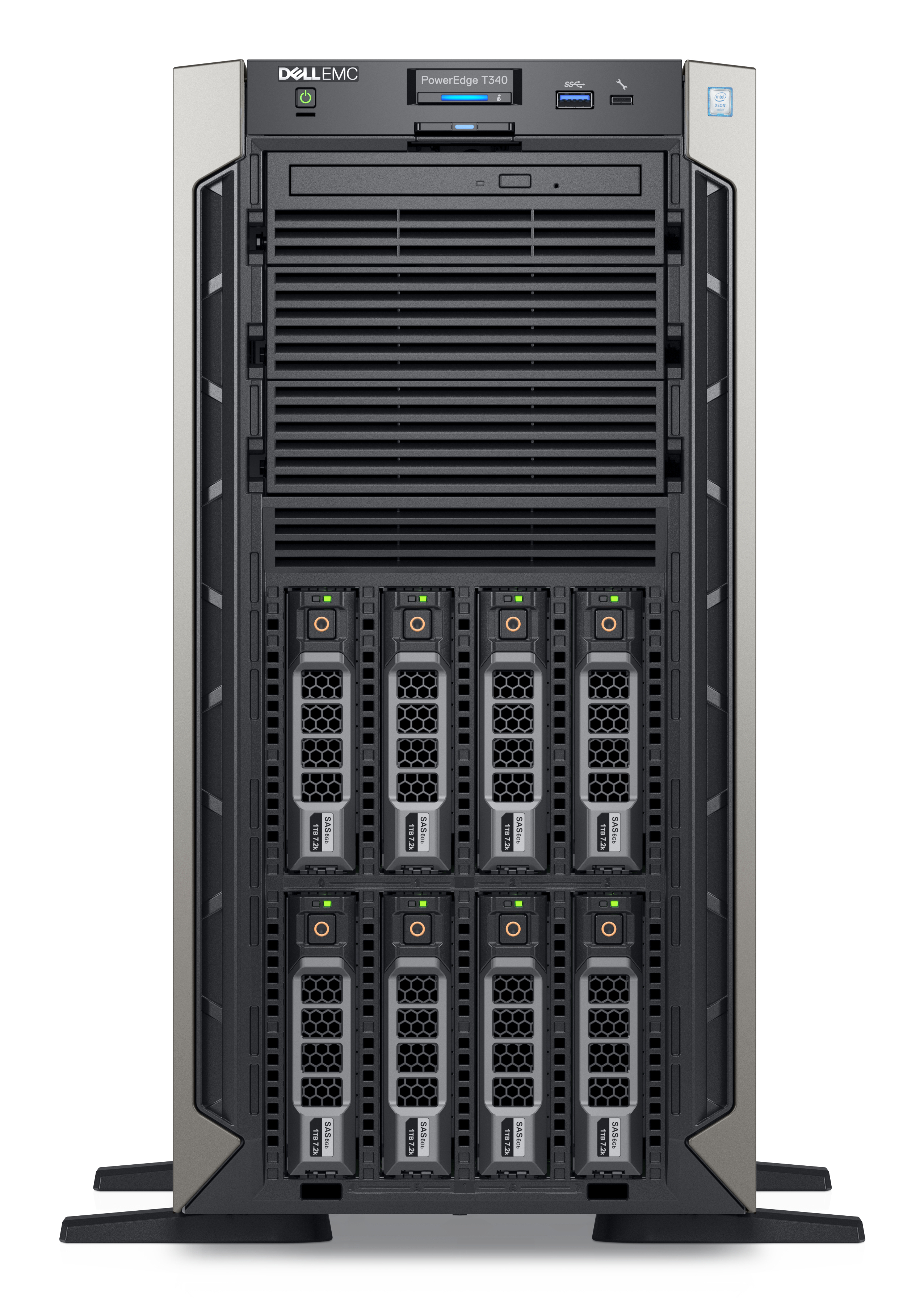 VV201 - Dell PowerEdge T340 - Server - Tower - 1-Weg - 1 x Xeon E-2236 / 3.4 GHz - RAM 16 GB - SAS - Hot-Swap 8.9 cm (3.5")