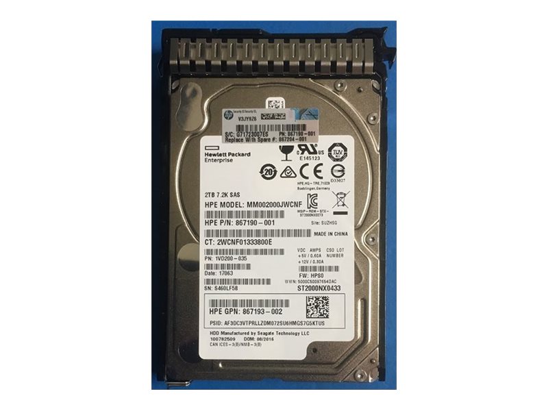 867204-001 - HPE Disco rigido - 2 TB - Hot-Swap - 2.5" SFF (6.4 cm SFF)