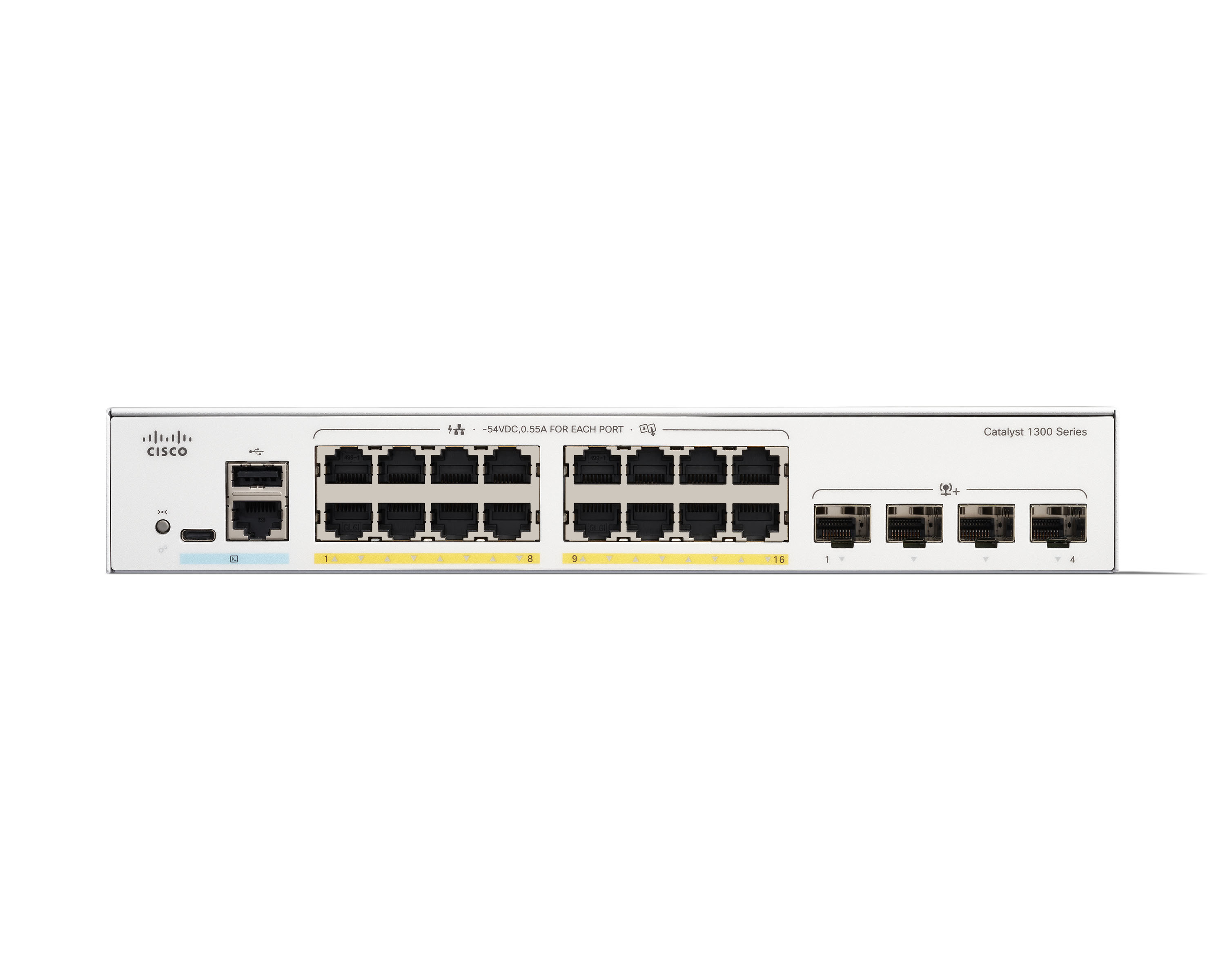 C1300-16P-4X - Conmutador Cisco Catalyst 1300 - 16 puertos - Gestionado L3 - PoE+