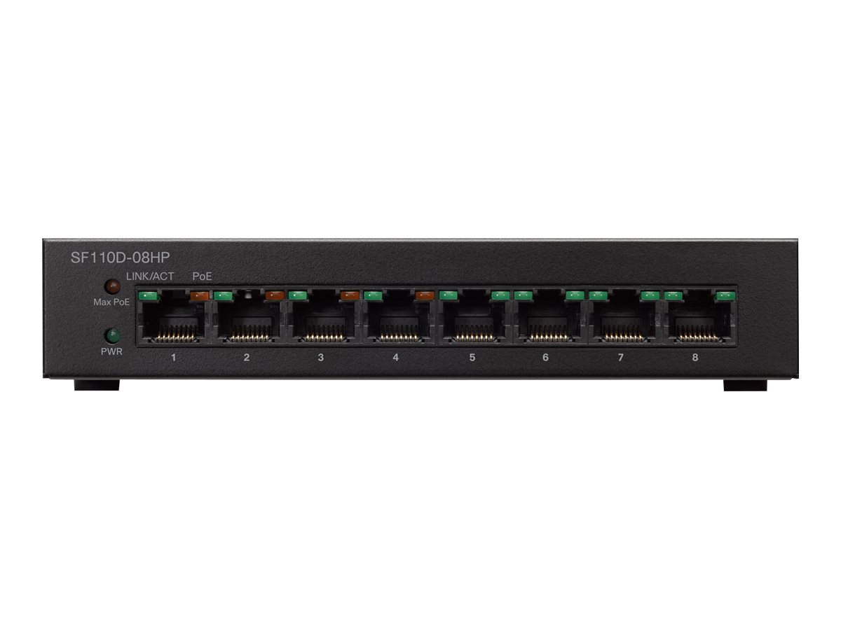 SF110D-08HP-EU - Conmutador Cisco Business 110 - 8 puertos - No gestionable - PoE