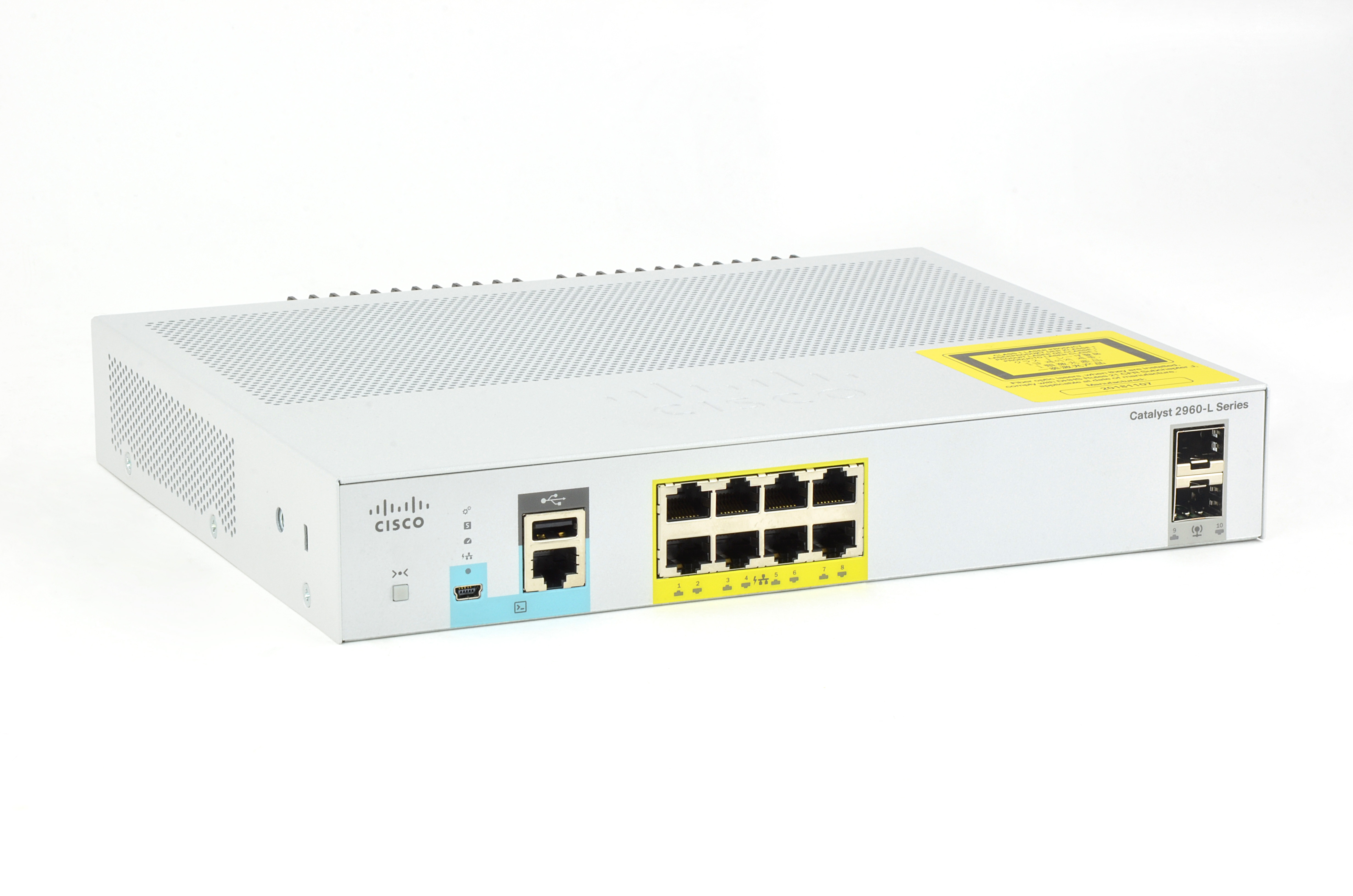 WS-C2960L-8PS-LL - Cisco Catalyst 2960L Switch, 8 x 10/100/1000 + 2 x Gigabit SFP (Uplink)