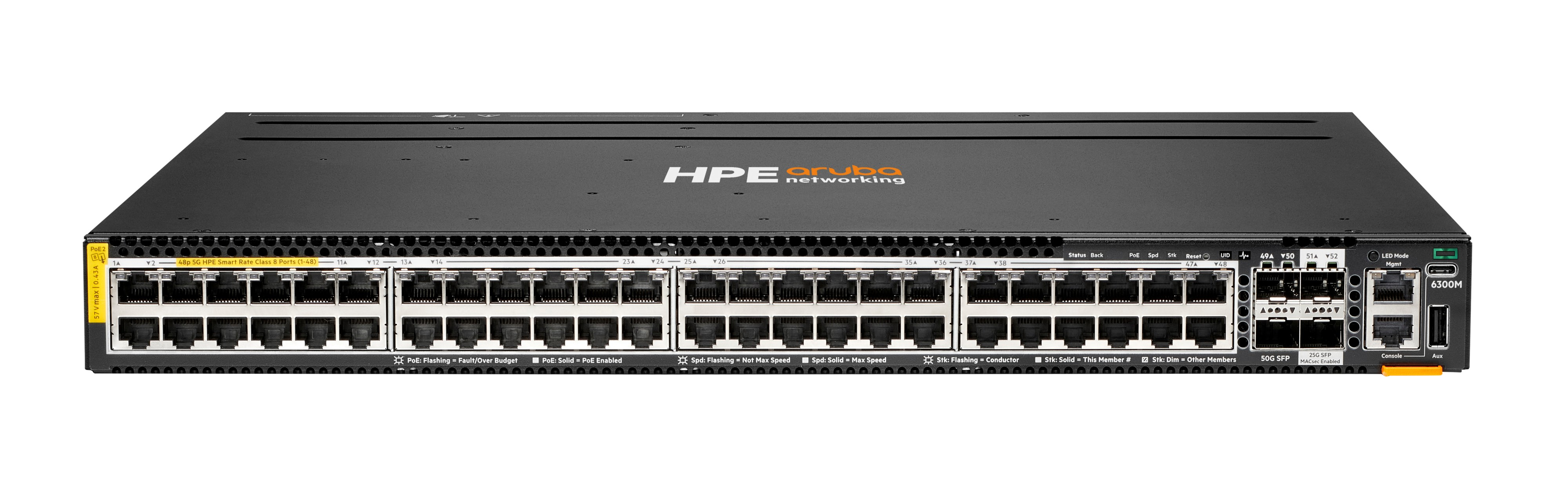 R8S90A - HPE Aruba 6300M Switch, L3 Managed, 48x 100/1000/2.5G/5G (PoE++)