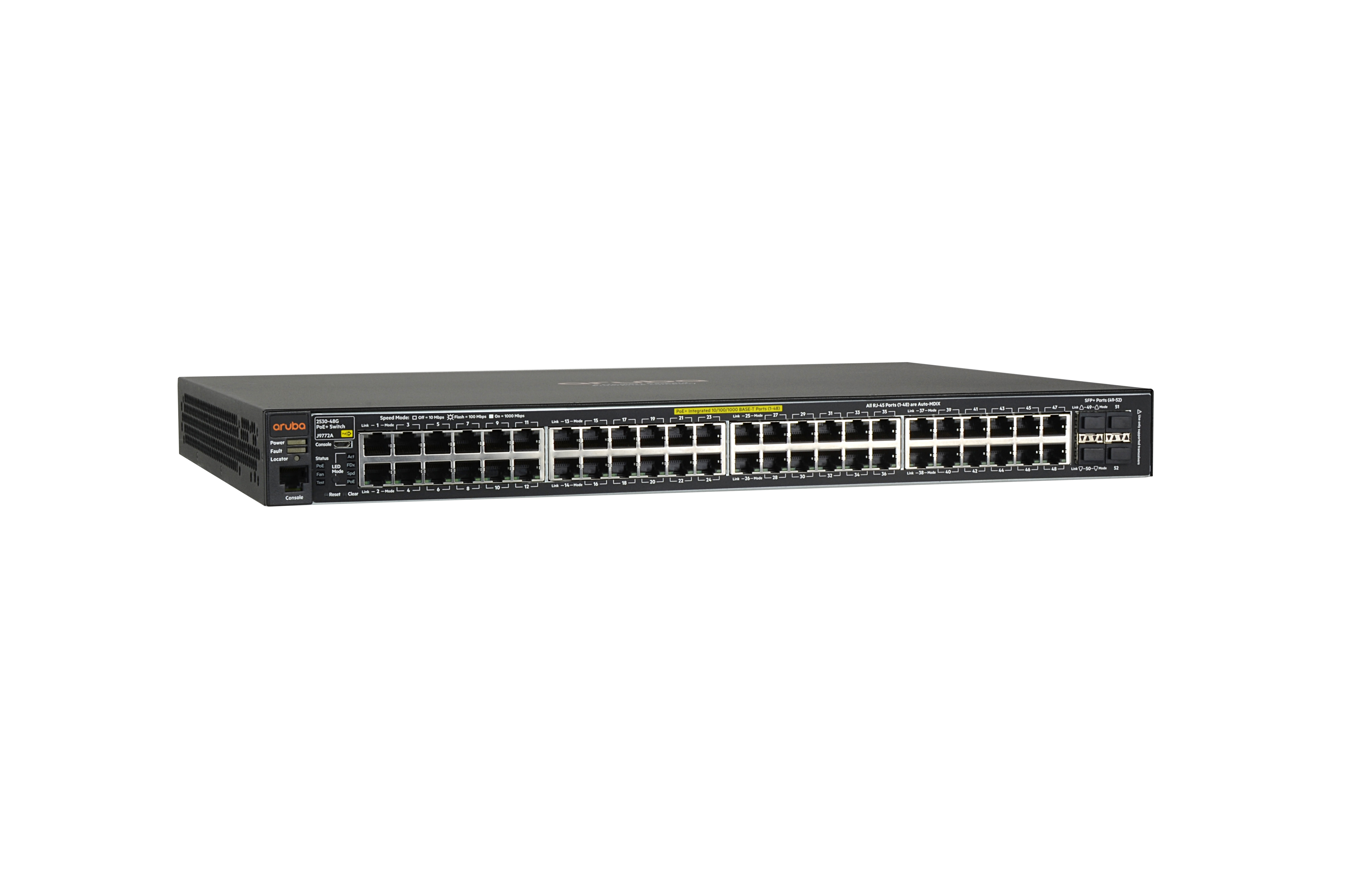 J9772A - HPE Aruba 2530-48G-PoE+ Managed Switch, 48 x 10/100/1000 (PoE+)