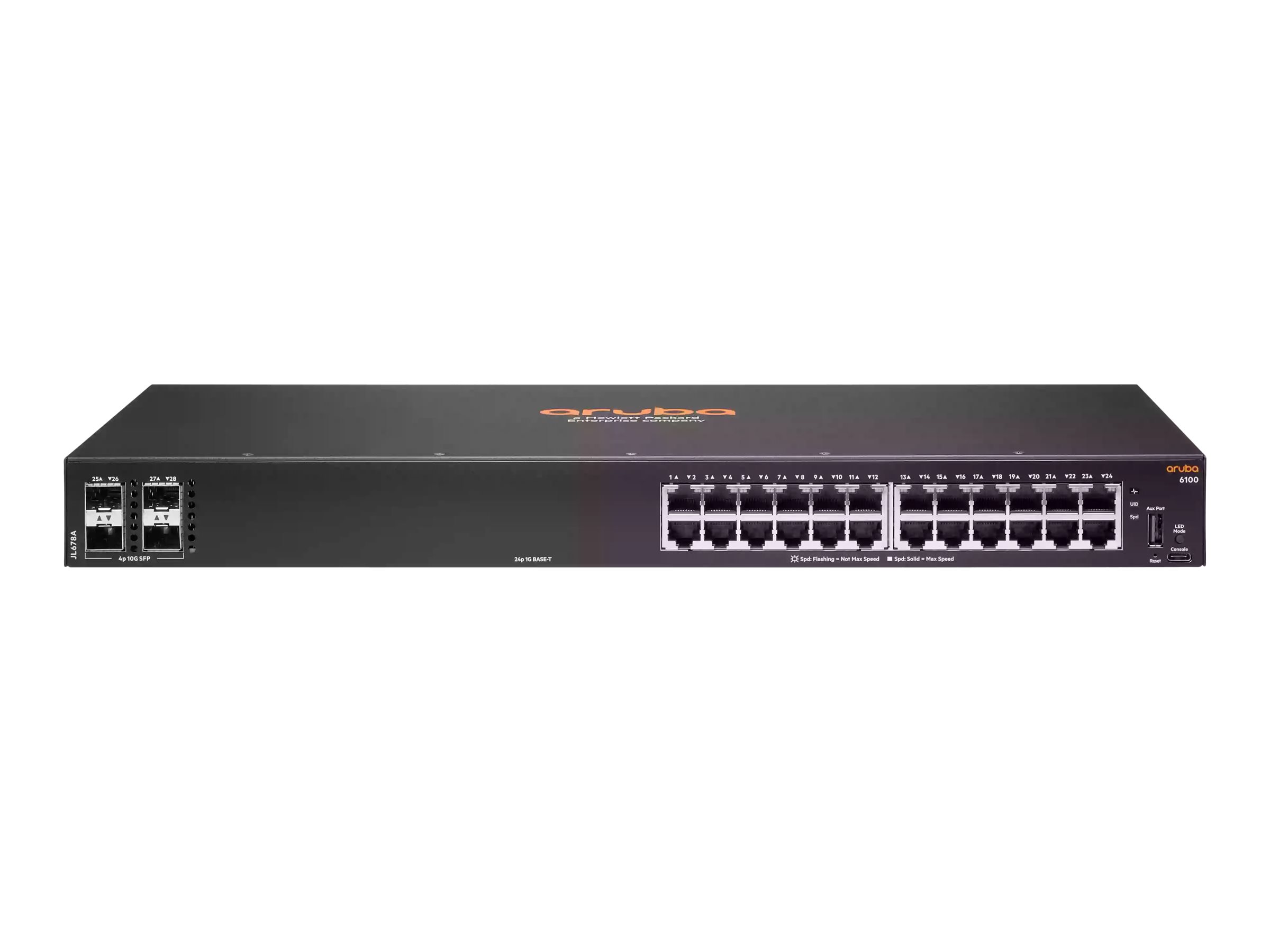 JL678A - Conmutador HPE Aruba CX 6100 - 28 puertos - Gestionado de capa 2