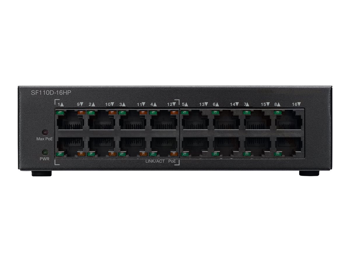 SF110D-16HP-EU - Commutateur Cisco Business 110 - 16 ports - Non géré - PoE