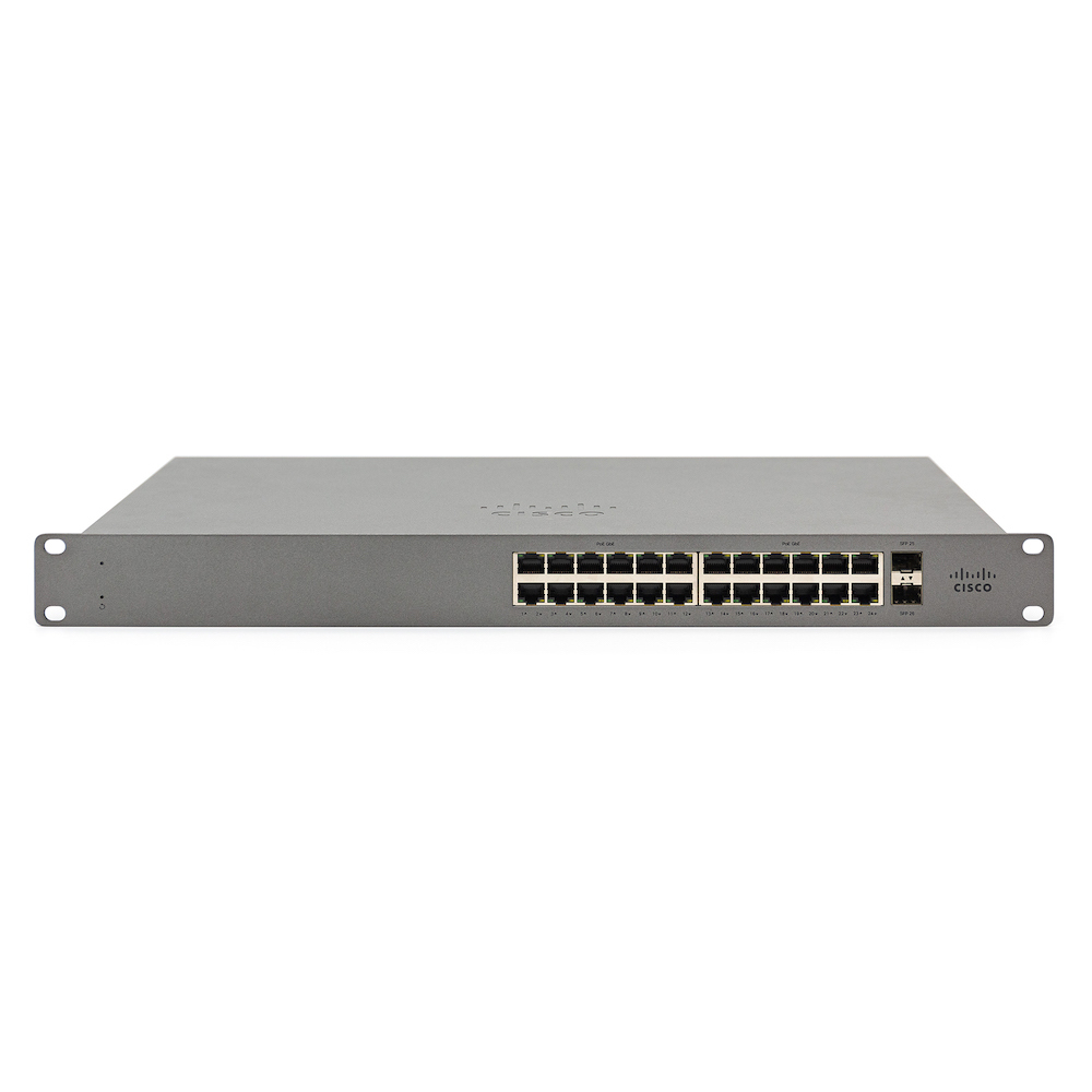 GS110-24-HW-EU - Cisco Meraki Go GS110-24 - Switch - managed - 24 x 10/100/1000 + 2 x SFP (mini-GBIC)