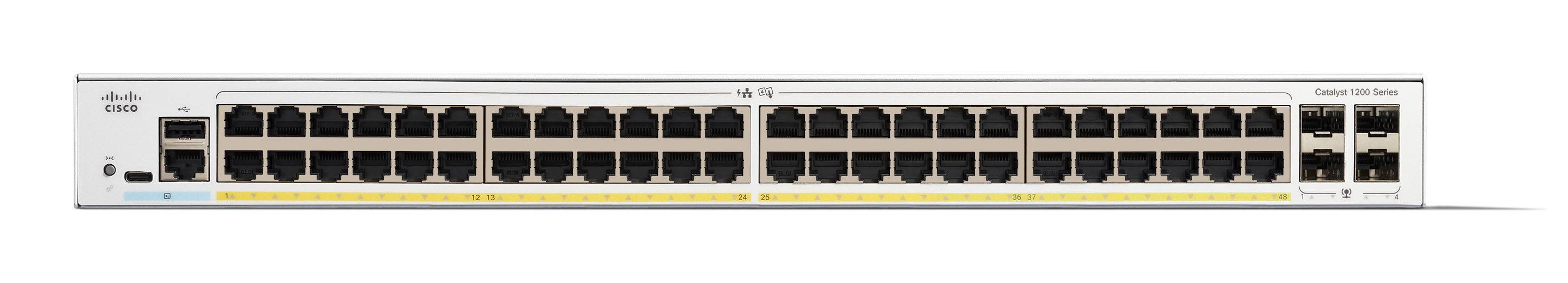 C1200-48P-4G - Conmutador Cisco Catalyst 1200 - 48 puertos - Gestionado de capa 3 - PoE+