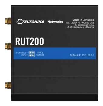 RUT200013000 - Teltonika RUT200, mobile network router, black, aluminium, plastic, LAN, performance, Fast Ethernet, 10, 100 Mbit/s