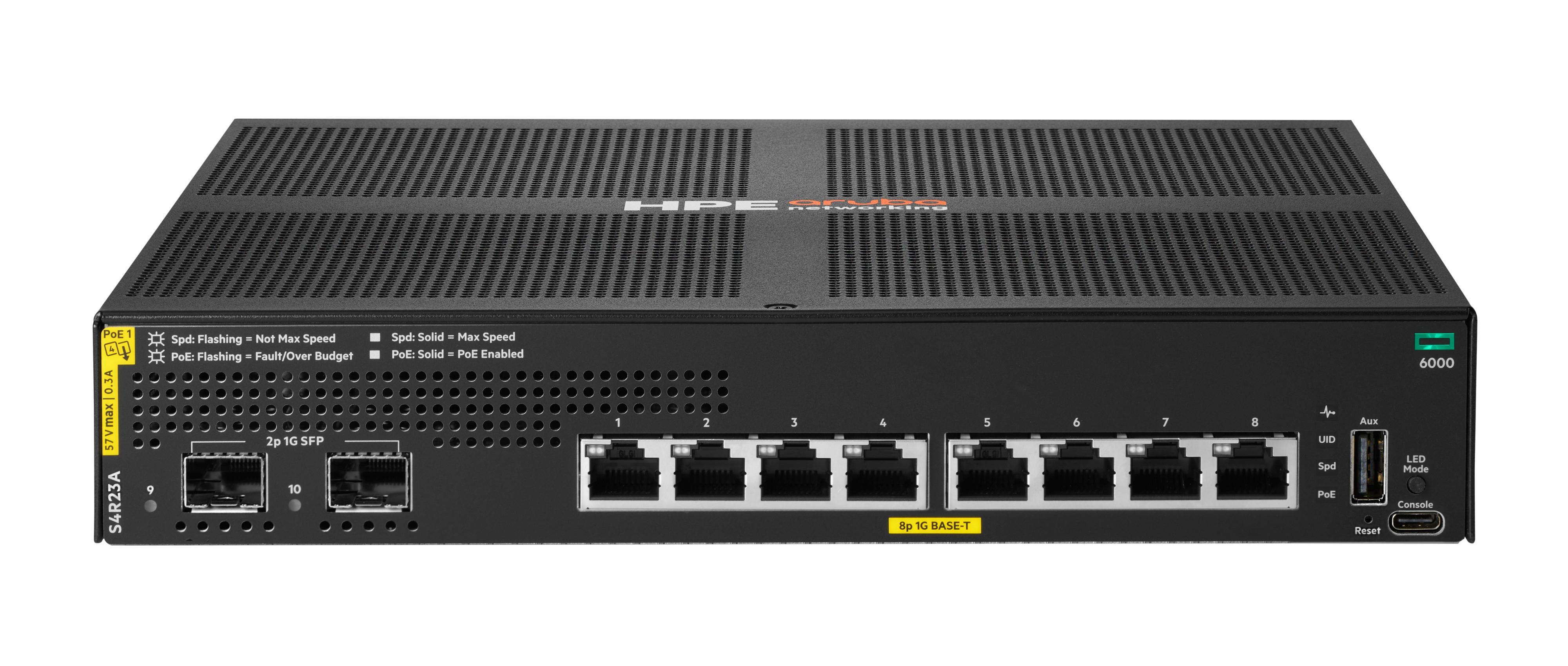 S4R23A#ABB - HPE Aruba Networking CX 6000 8p 10M/100M/1G Class4 PoE 2p SFP 1G 67W Switch - Switch - managed - 8 x 10/100/1000 (PoE+)